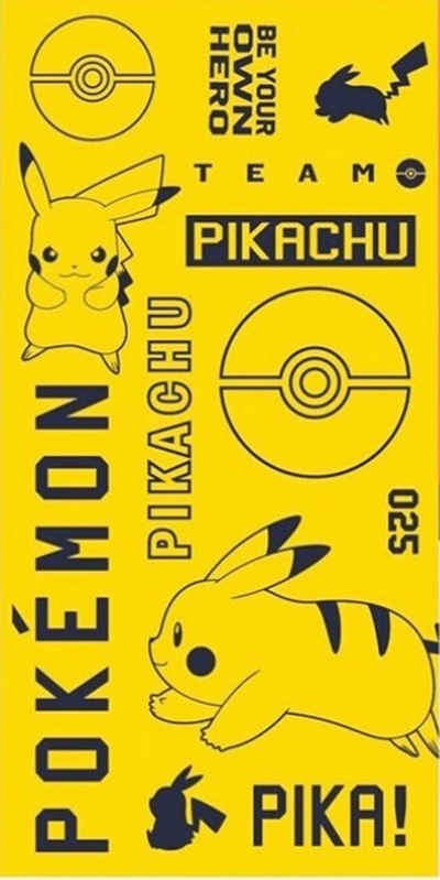 empireposter Handtuch Pokemon - Pikachu - Pika - Baumwoll Handtuch - 70x140 cm - Strandtuch