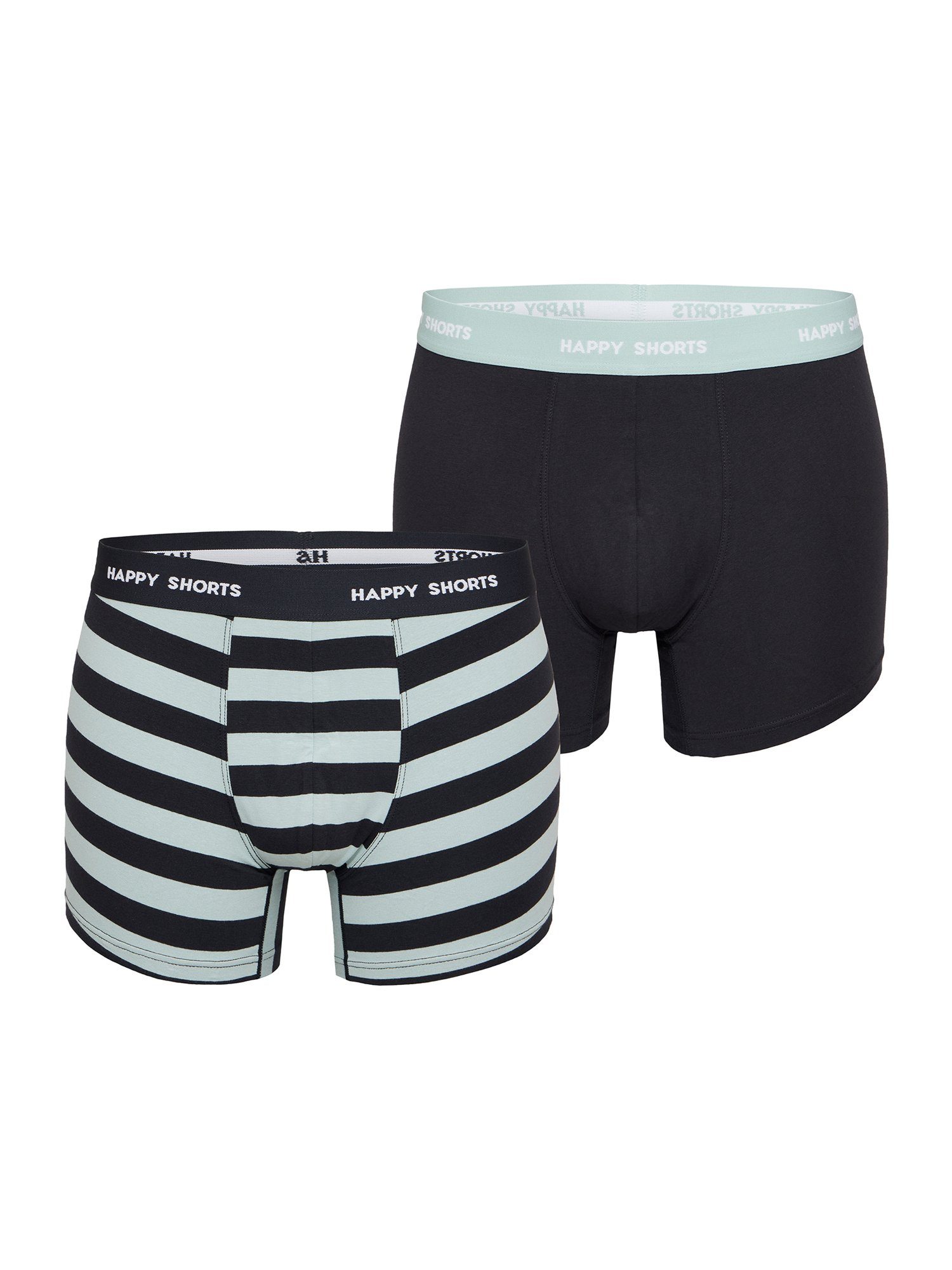 HAPPY SHORTS Retro Pants Trunks (2-St) Retro-Boxer Retro-shorts unterhose Dusty Mint Blockstripe
