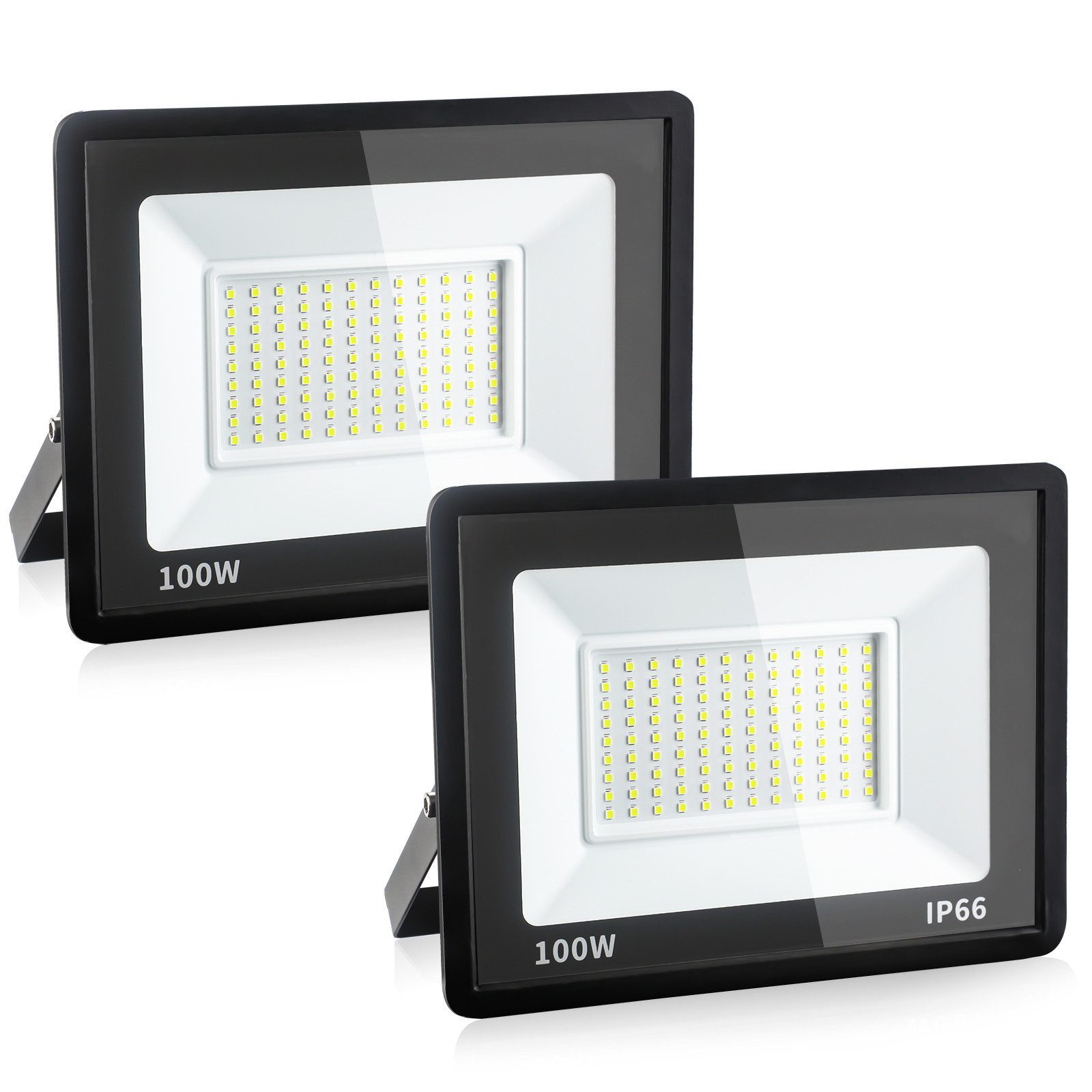 Ophy Flutlichtstrahler 2er-Set LED-Außenstrahler – 6000 K (Kaltlicht), IP66 wasserdicht, für Werkstatt, Garage, Garten & Außenbereich