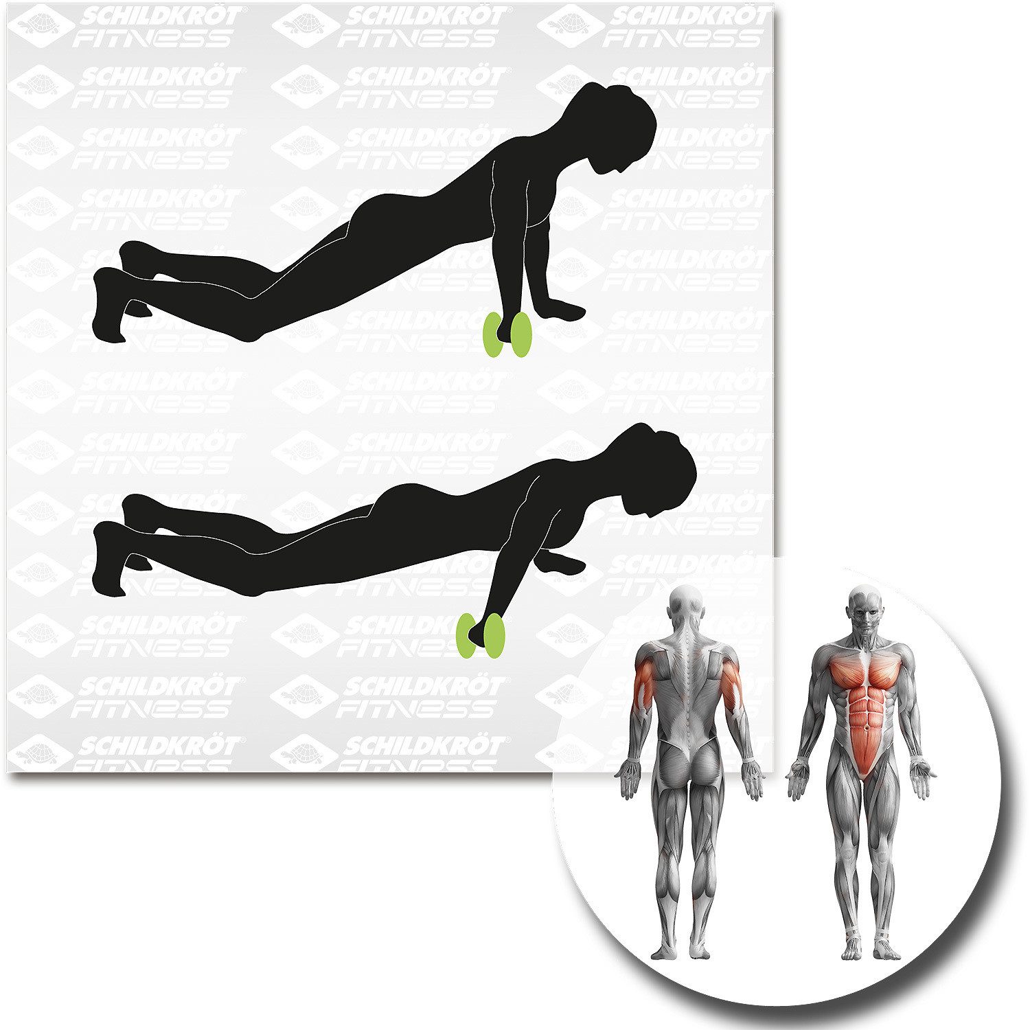 Schildkröt-Fitness Gymnastikball Fitnessgerät DUAL-CORE-WHEELS - 2er Set