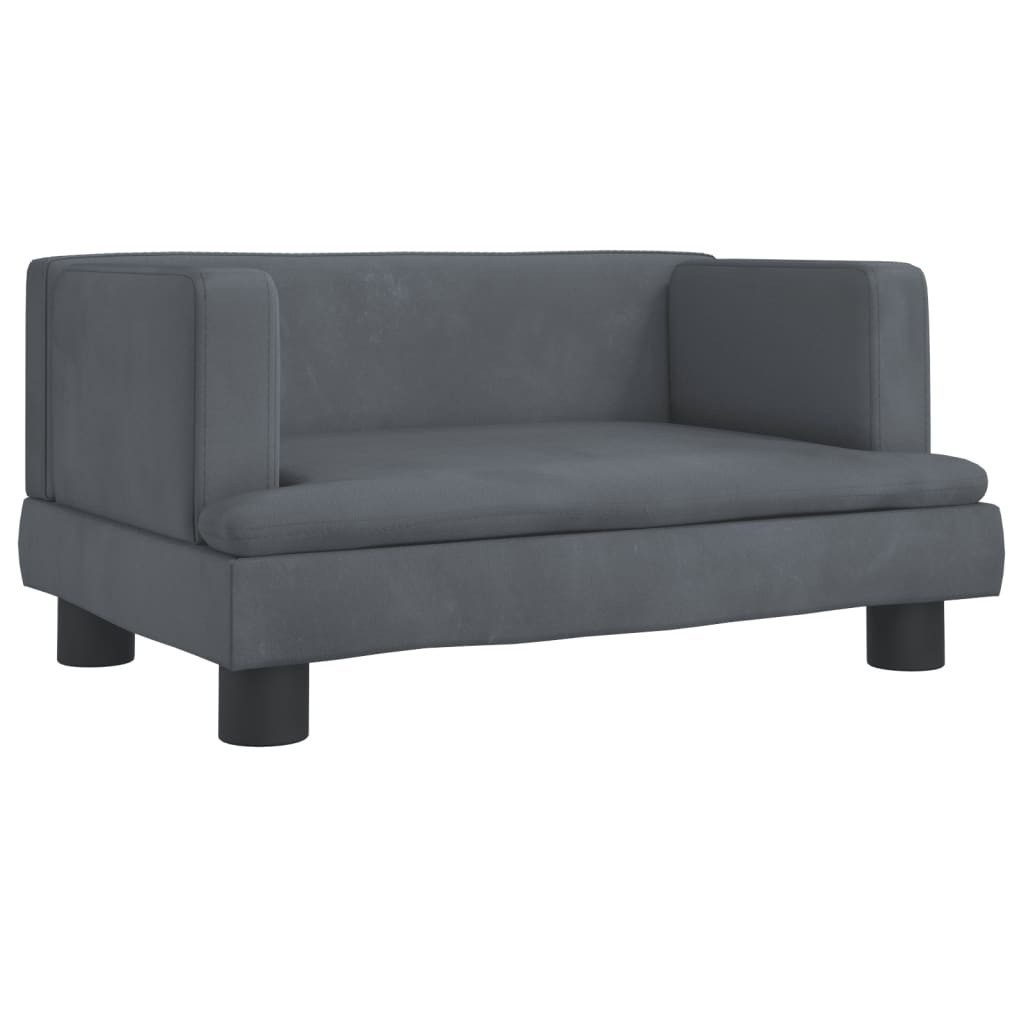 vidaXL Kindersofa, Kinder Schlafsofa Dunkelgrau 60x40x30 cm Samt