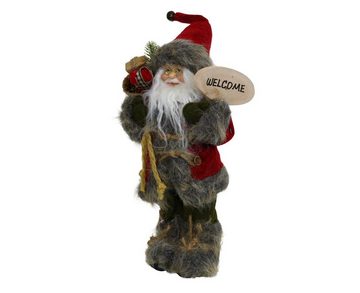 HAGO Weihnachtsfigur Weihnachtsmann Nikolaus Figur stehend mit Geschenkesack Weihnachtsdeko