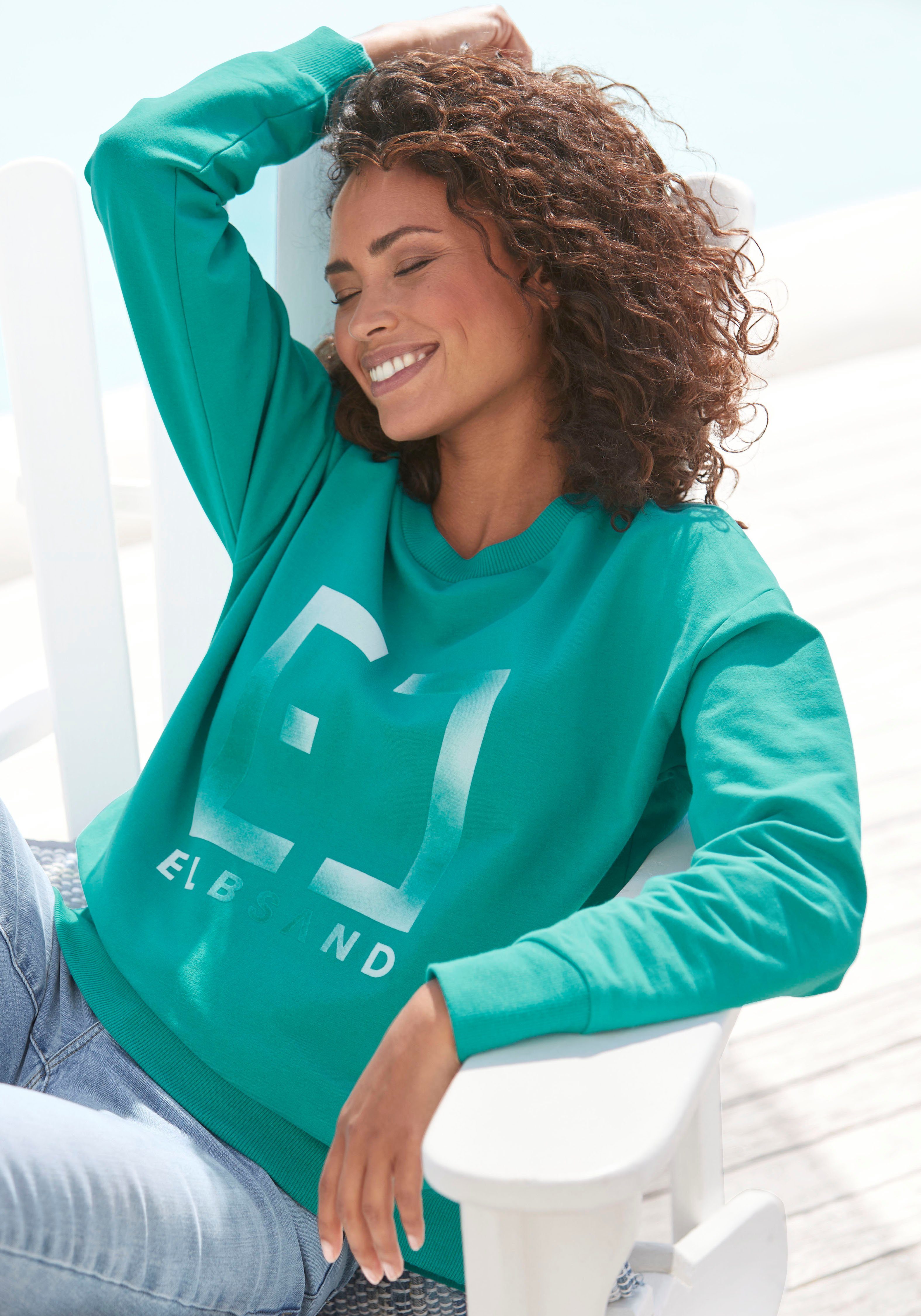 Elbsand Sweatshirt Fionni mit großem Logoprint, sportlich-casual