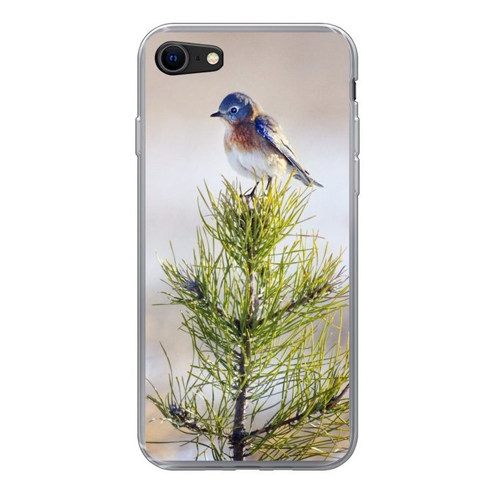 MuchoWow Handyhülle Vogel auf einem Ast eines Baumes Handyhülle Apple iPhone 7 Smartphone-Bumper Print Handy Schutzhülle