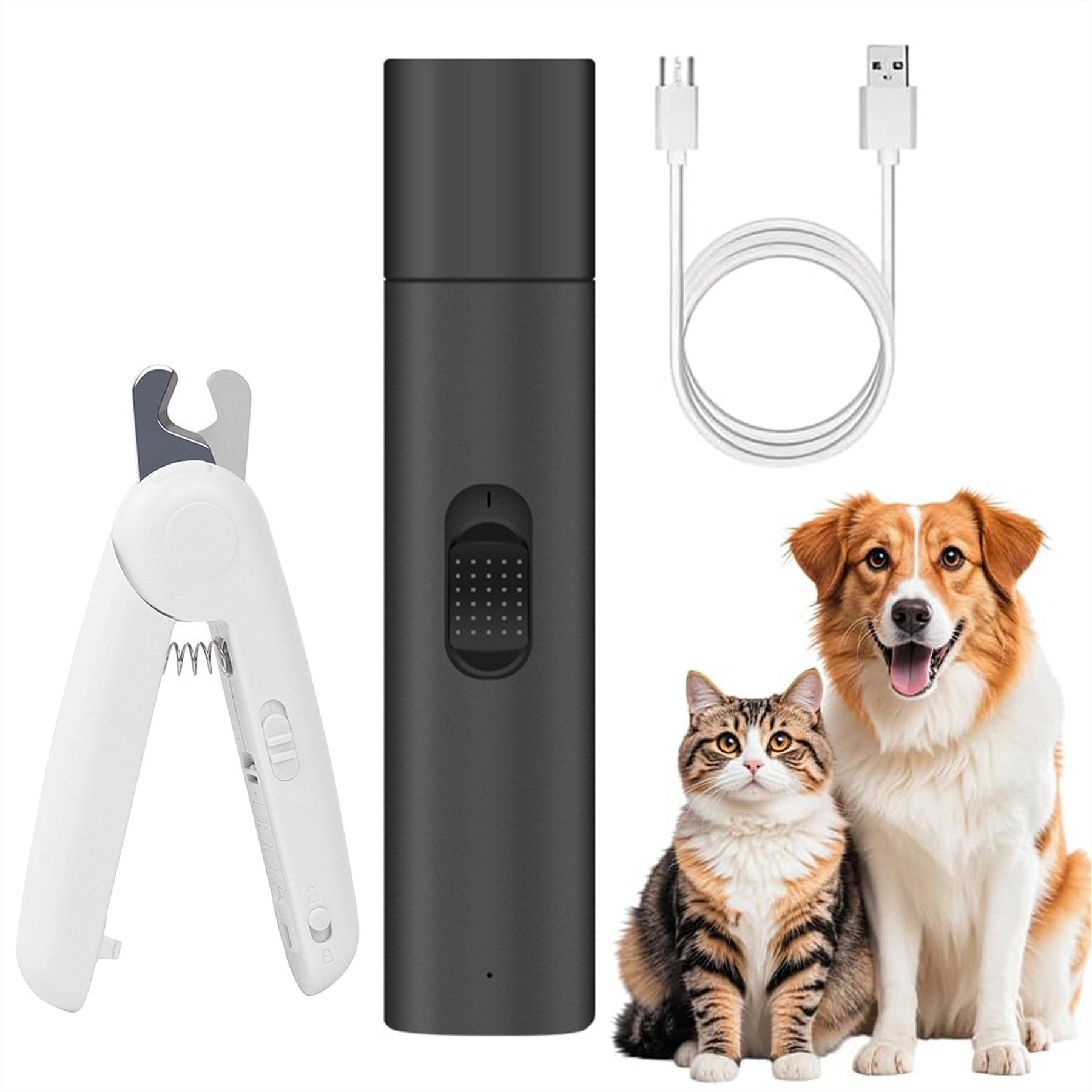 Senmudi Krallenschleifer Krallenschleifer für Hunde,2-Geschwindigkeiten Krallenpflege Schneider, Super Leise (45 dB),Geeignet für Große,Mittlere & Kleine Hunde/Katzen