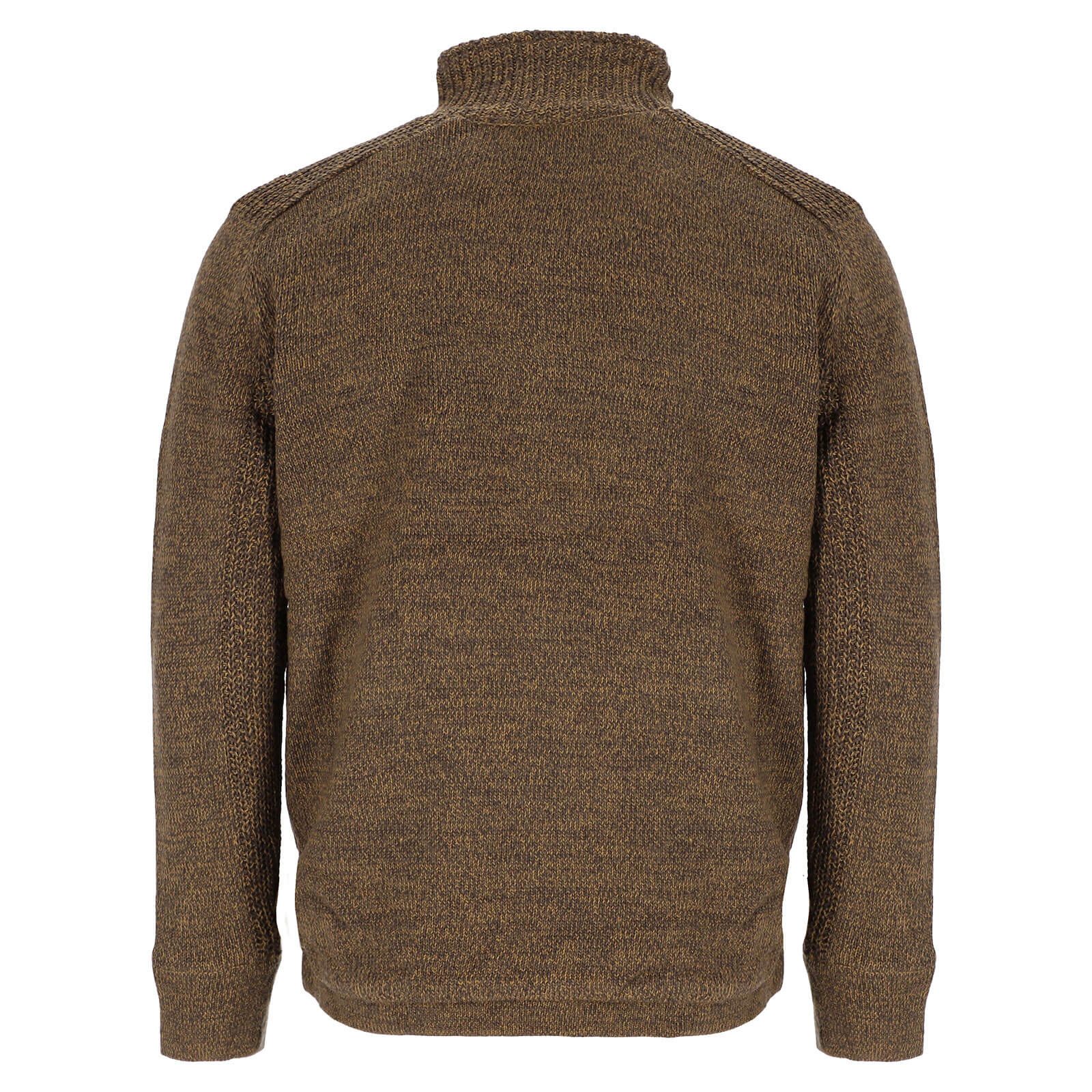 River Creek Strickjacke 62486 Herren Strickjacke mit Stehkragen & Teddyfutter - Jacke Melange-Optik