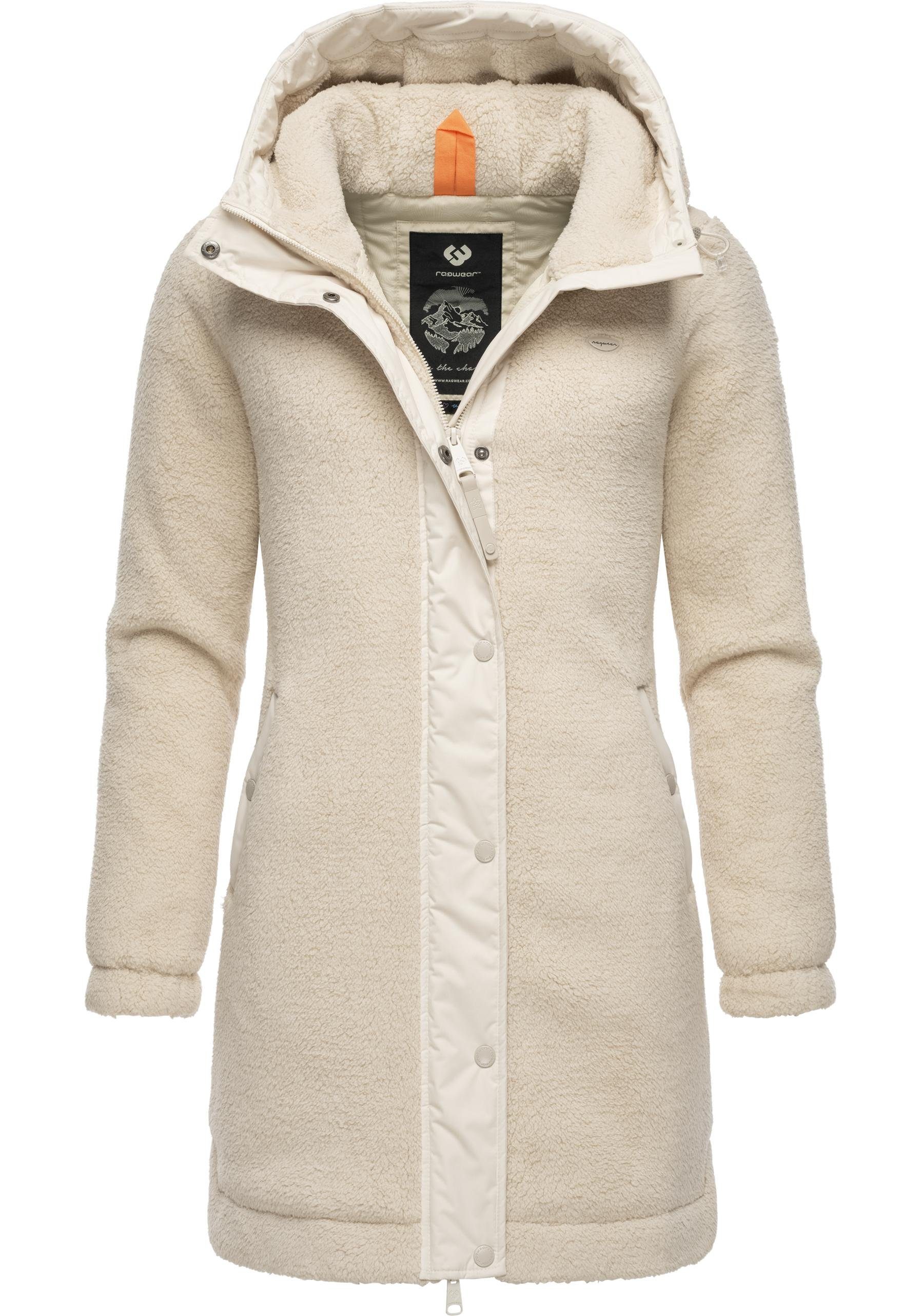 Ragwear Outdoorjacke Cousy flauschige Übergangsjacke mit Teddyfell und Kapuze