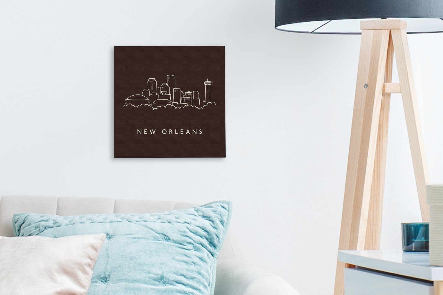 Orleans Leinwand Bilder New Schlafzimmer Illustration Leinwandbild Linien, Stadt (1 der OneMillionCanvasses® in für St), Eine Wohnzimmer