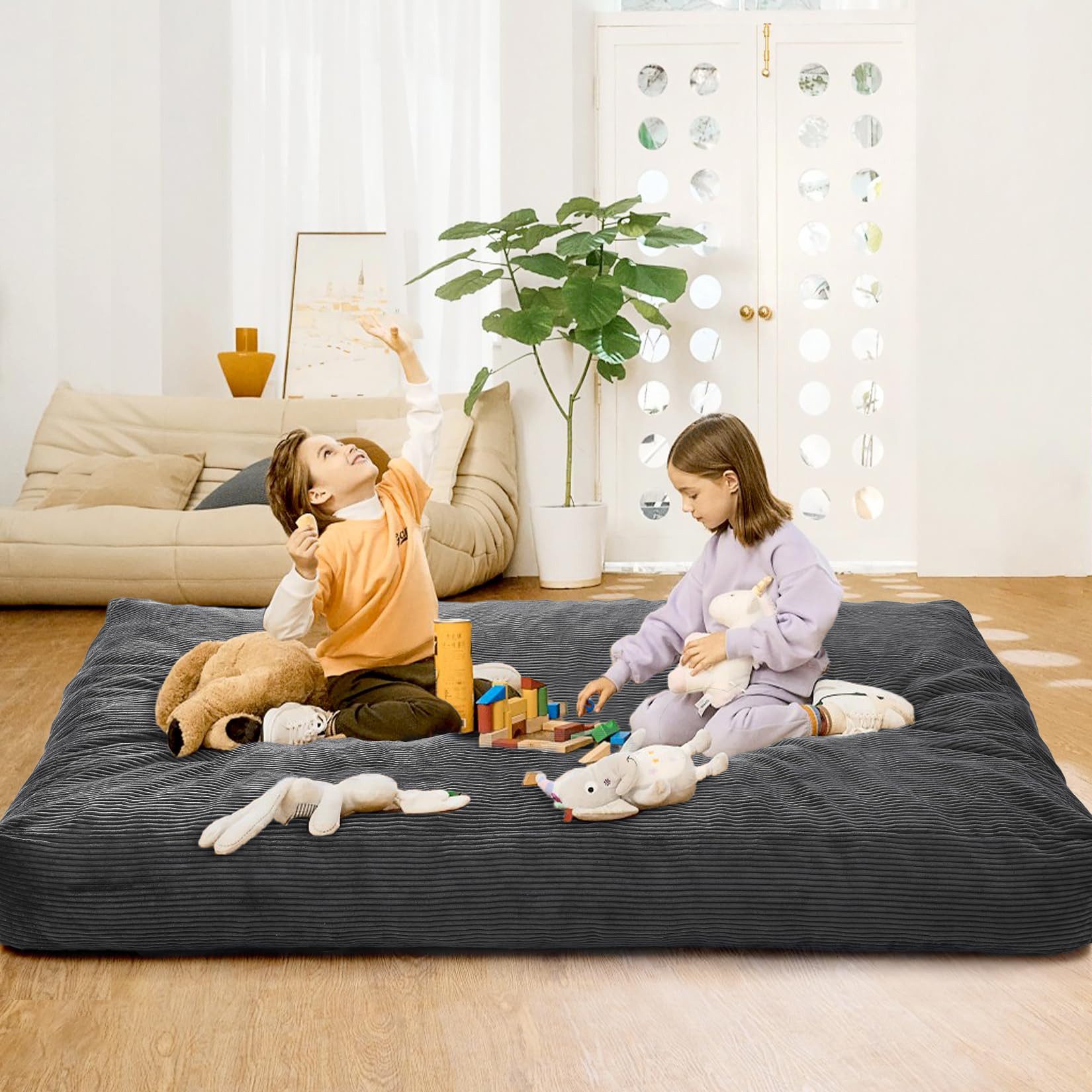 GarveeMore Sitzsack Sessel Bodensessel Beanbag aus Cord für Erwachsene & Kinder