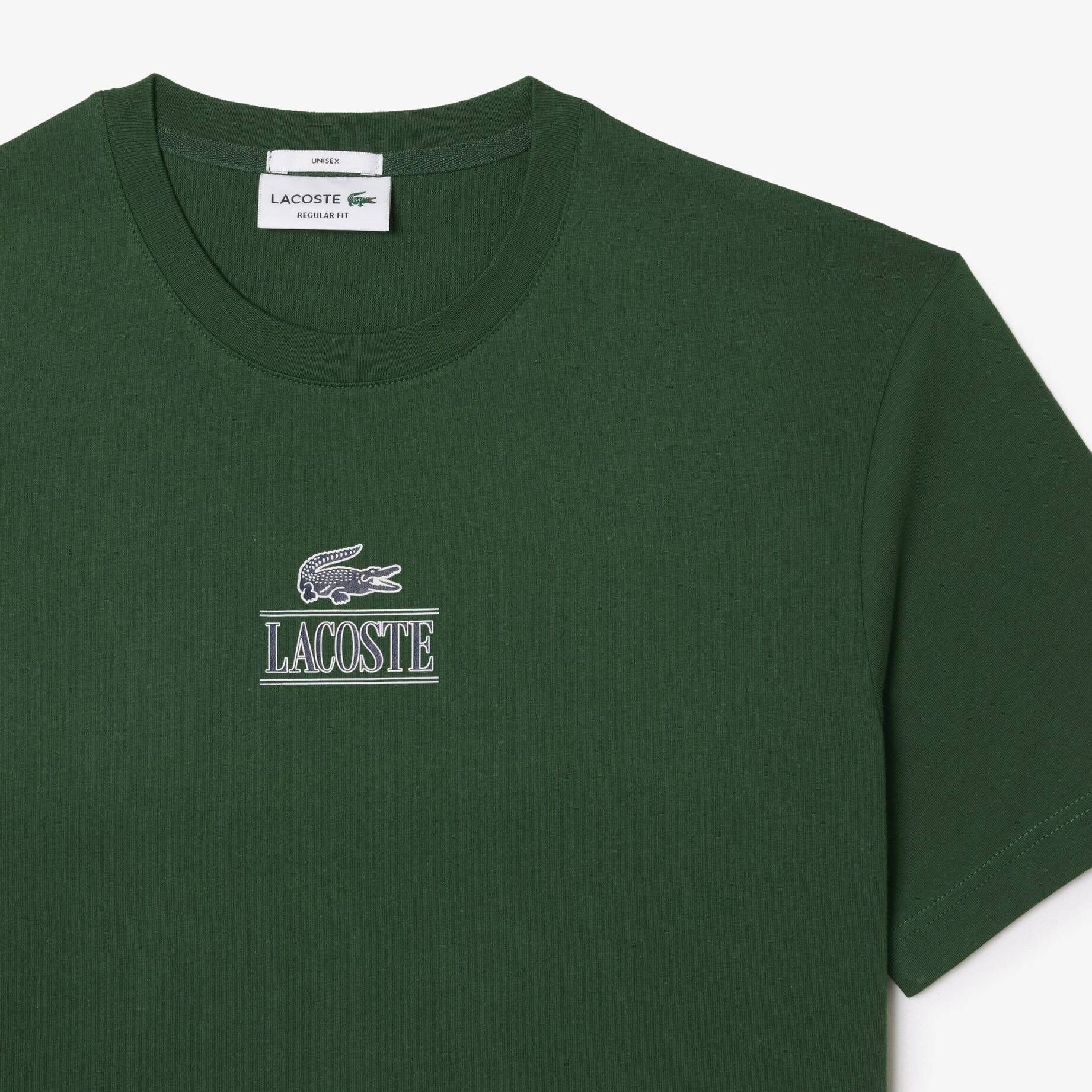 aus Lacoste Baumwoll-Jersey T-Shirt (1-tlg) Regular Fit T-Shirt grün (43)