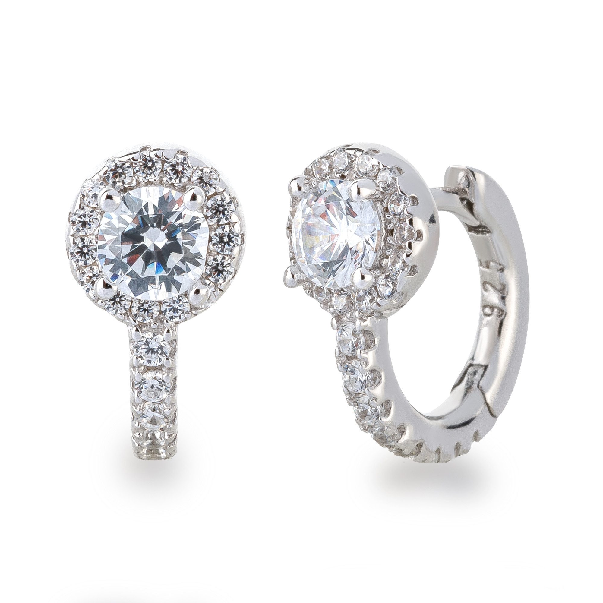 Schöner-SD Круглые серьги Kleine zierliche Серьги-кольца Серьги rund 925 Silber Zirkonia, Silberohrringe