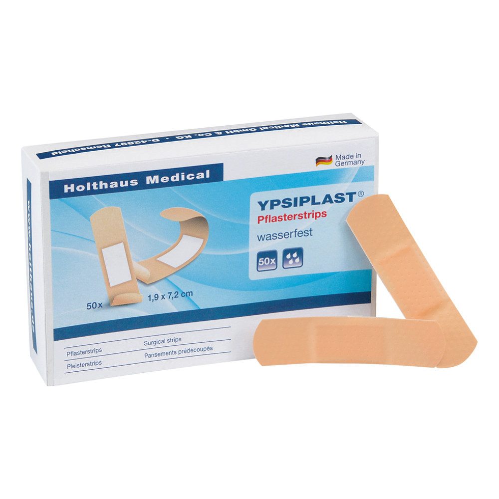 Wundpflaster YPSIPLAST® Pflasterstrip, 1,9 x 7,2 cm, 50 Stück wasserabweisend -