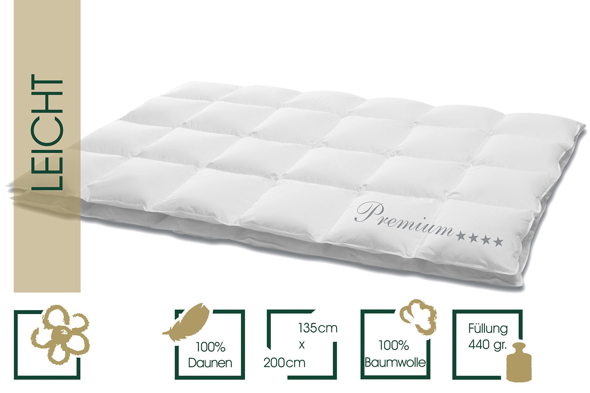 HANSKRUCHEN Daunenbettdecke Premium, Füllung: 100% Daunen, Bezug: 100% Baum günstig online kaufen