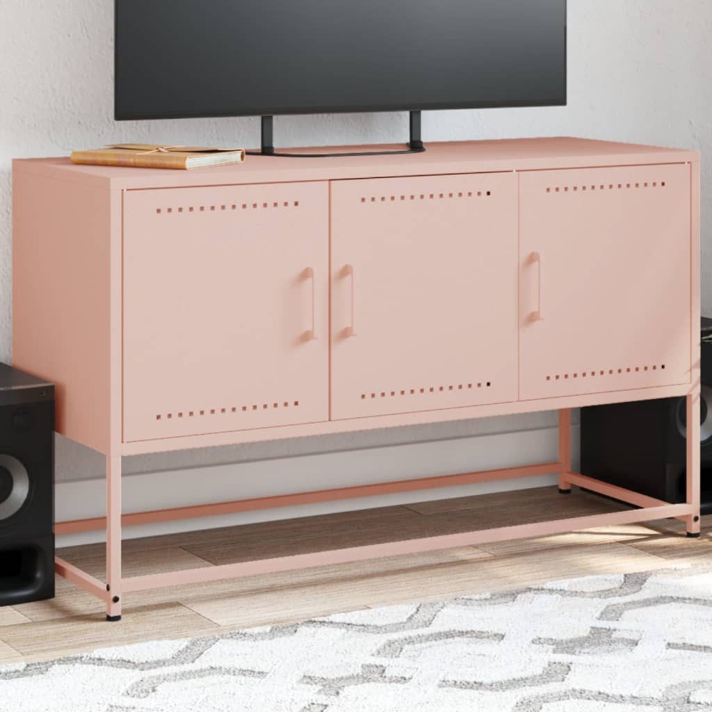 vidaXL Schrankmodule TV-Schrank Rosa 100,5x39x60,5 cm Stahl