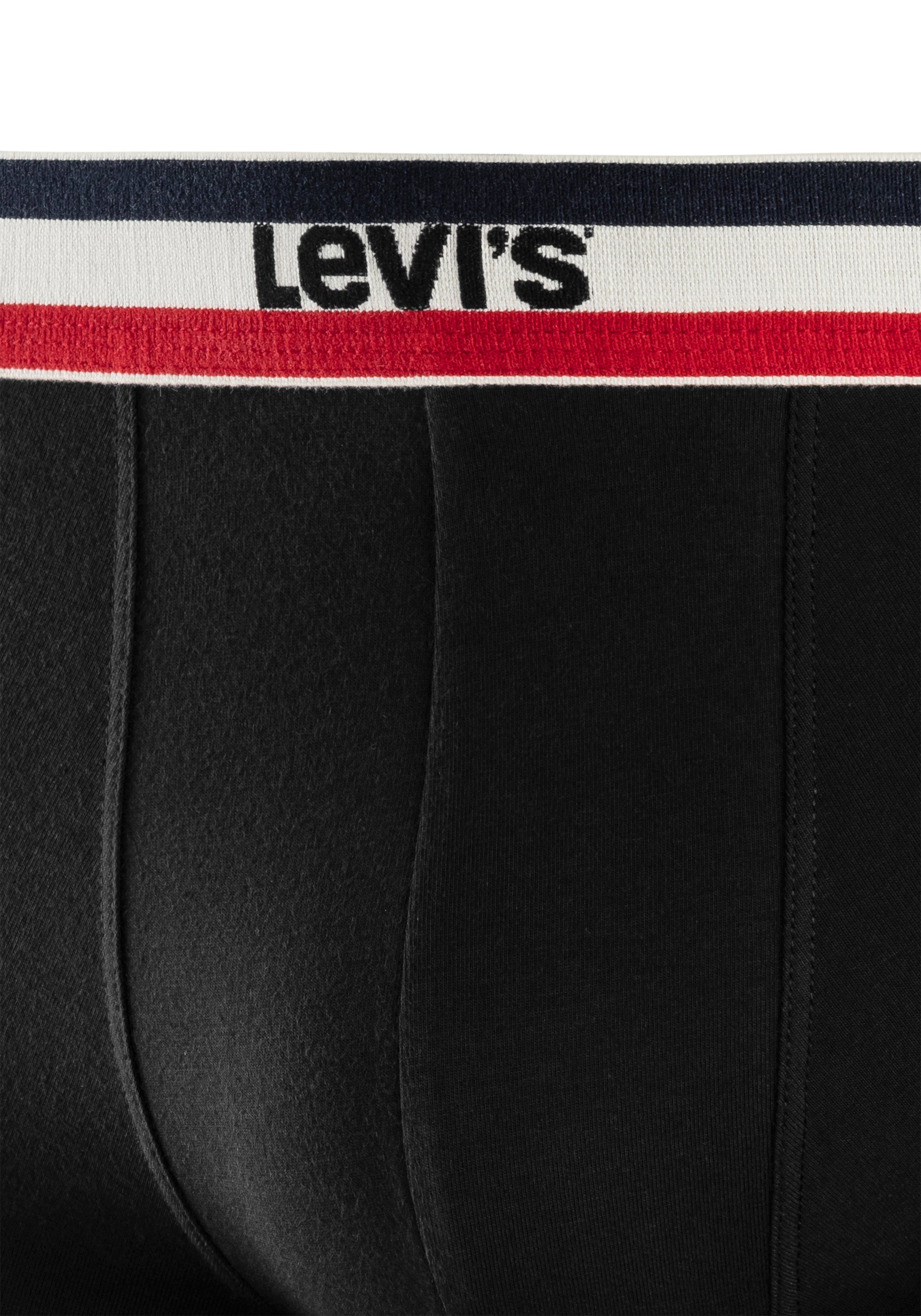 Levi's® Boxer (Packung, 3-St) Streifen 004 black grey / Bund melange Logo