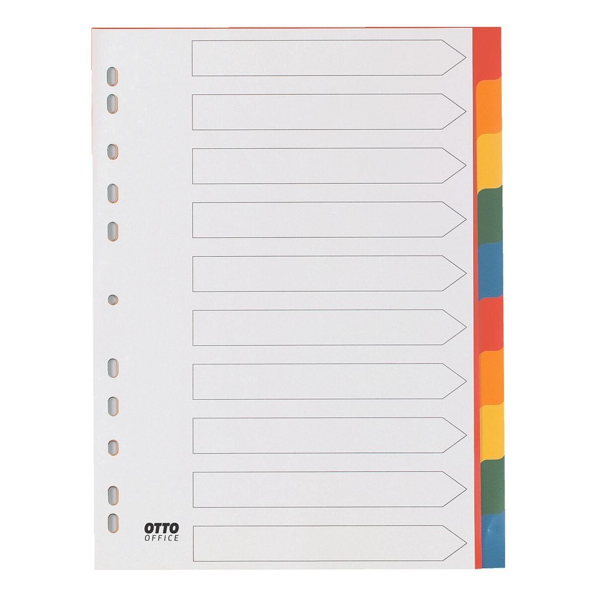Otto Office Aktenordner, Register 10-tlg., blanko farbig, DIN A4, Kunststoff
