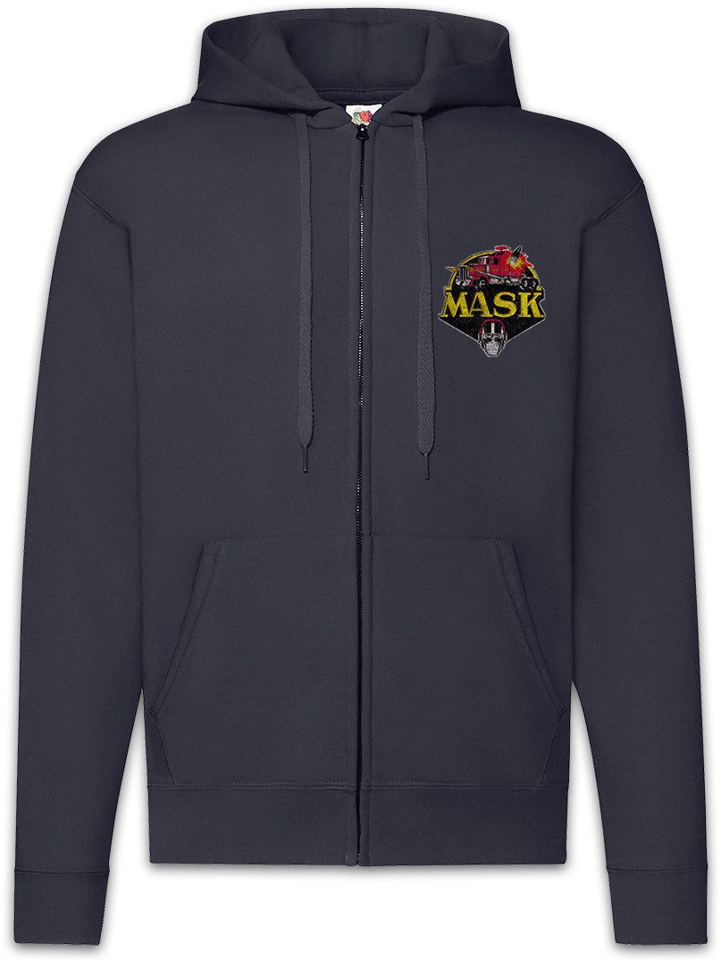 Urban Backwoods Sweatjacke Mask Vintage Logo Zipper Hoodie Venom Kult TV Cartoon Retro 80s Kult (1-tlg) Miles Mayhem Toys