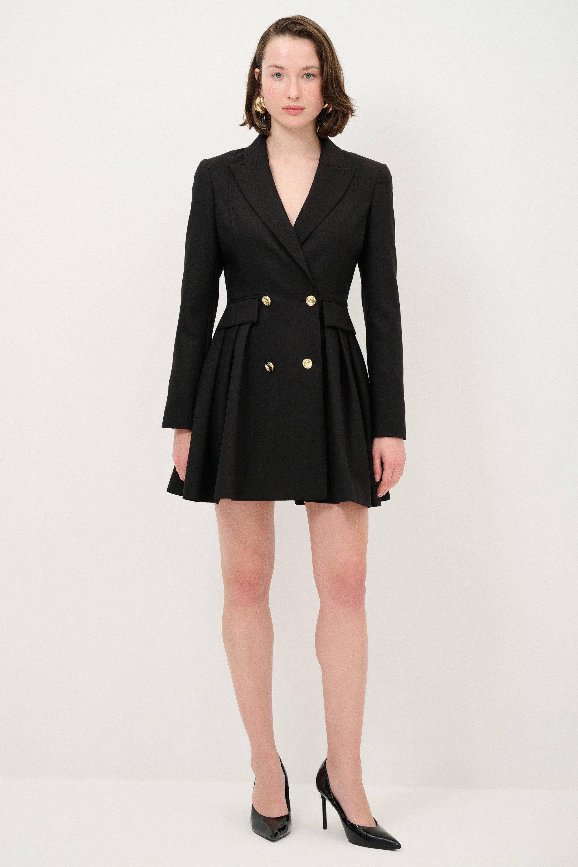 adL Cocktailkleid Zweireihiges Blazer-Minikleid