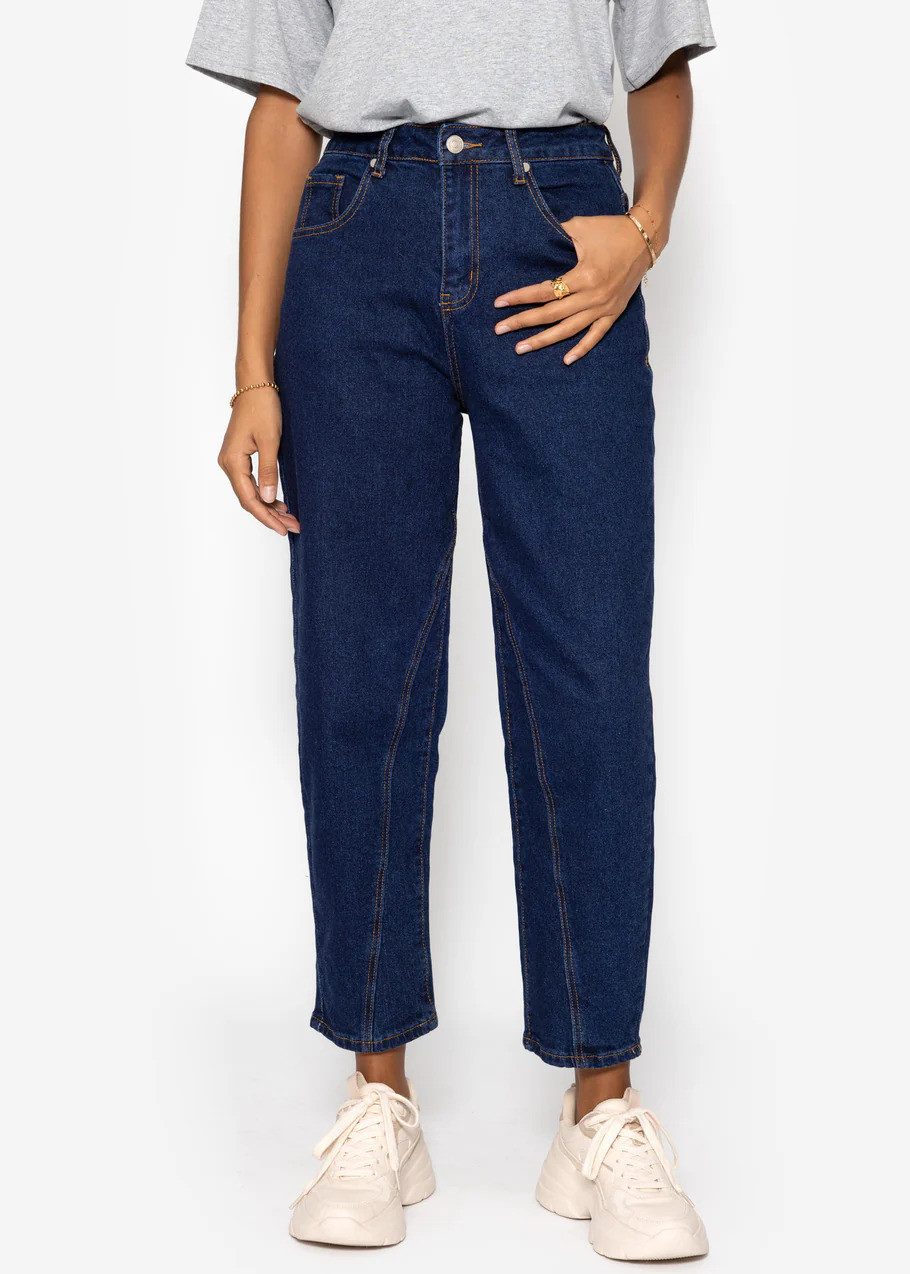 SASSYCLASSY 5-Pocket-Jeans Highwaist Jeans mit Ziernaht günstig online kaufen