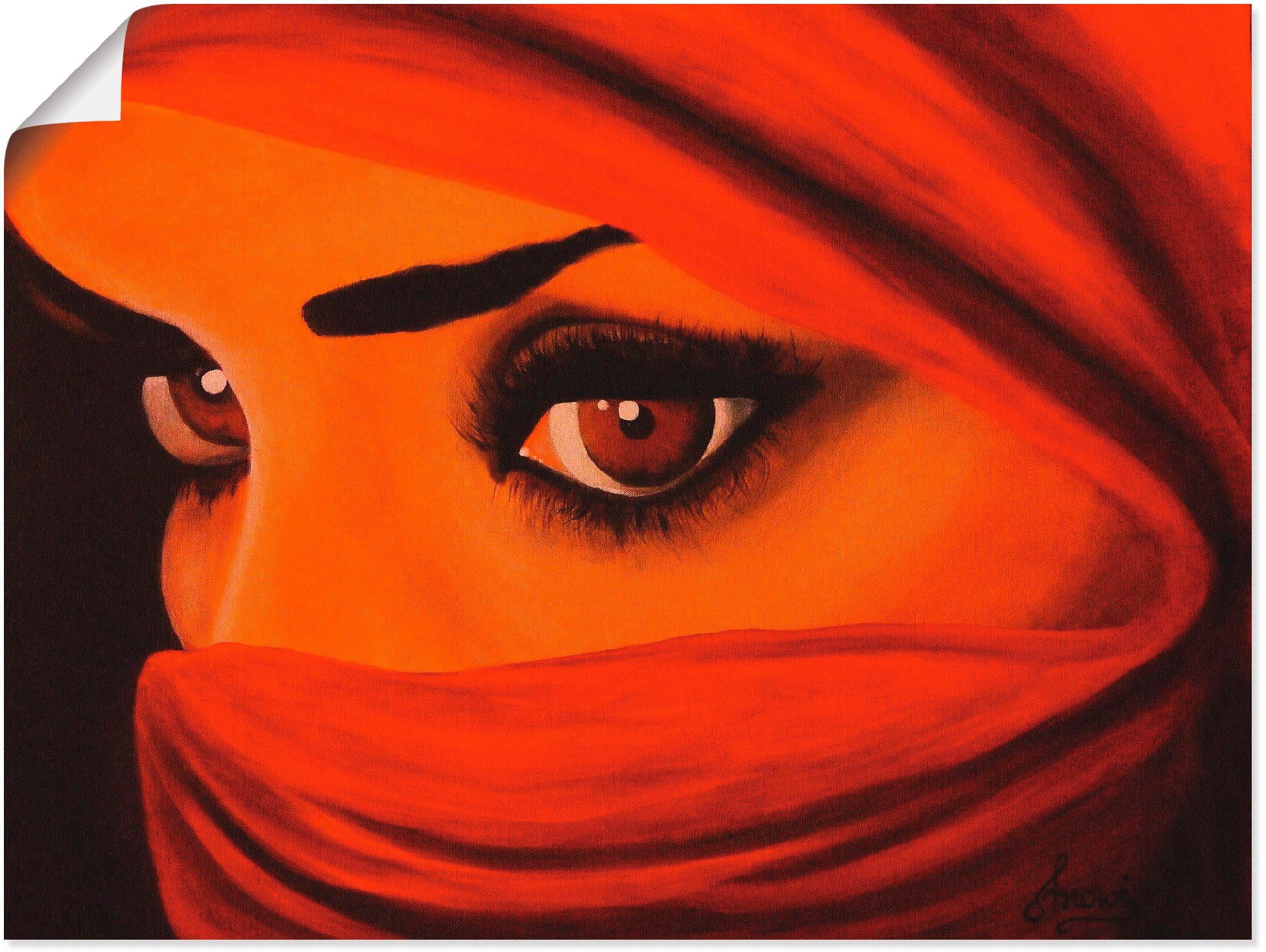 Artland Wandbild Tuareg-Die von Gott Verlassene, Frau (1 St), als Leinwandbild, Wandaufkleber oder Poster in versch. Größen
