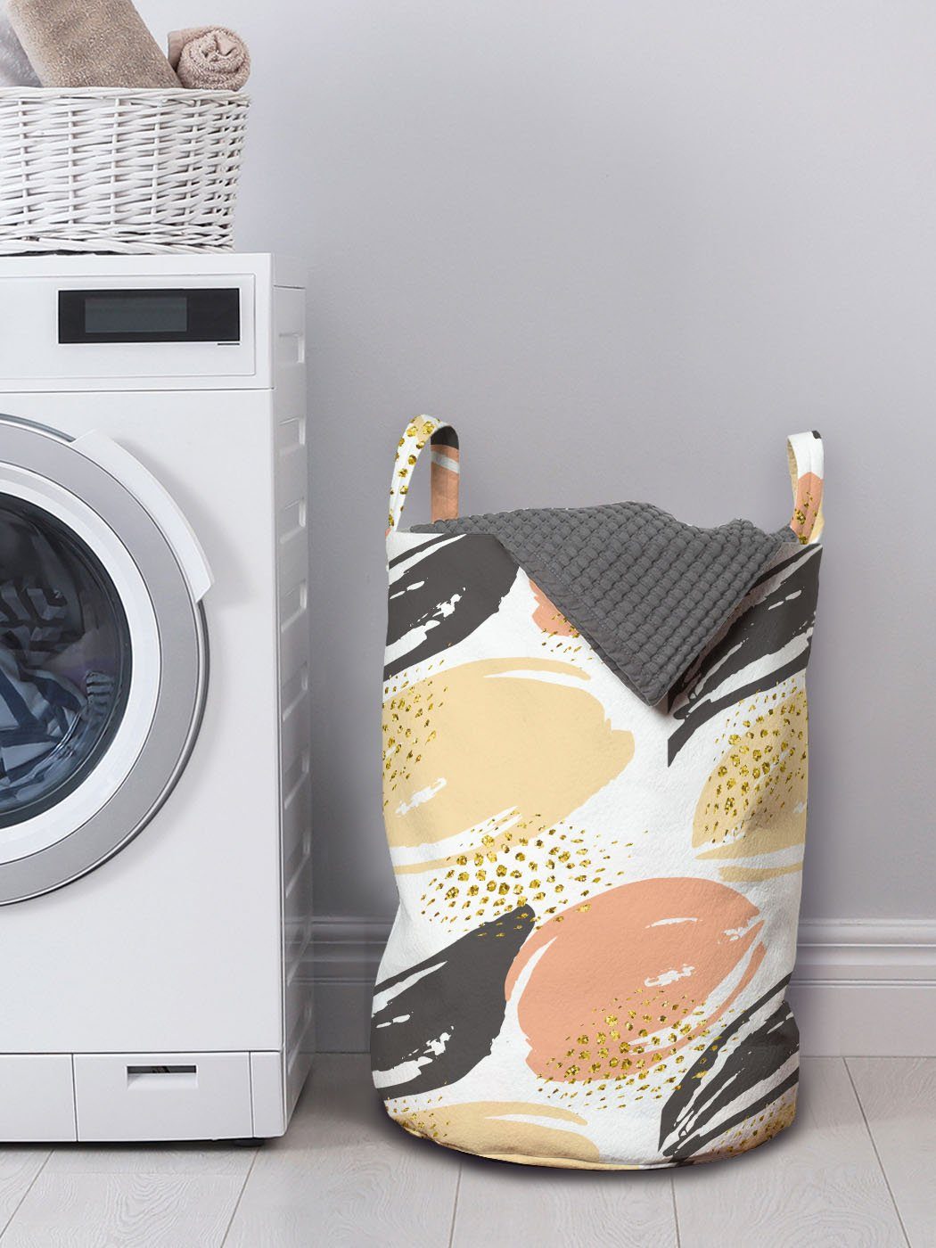 für Kordelzugverschluss kreatives Abstrakt Abakuhaus Design Zier Wäschesäckchen Wäschekorb Griffen mit Waschsalons,