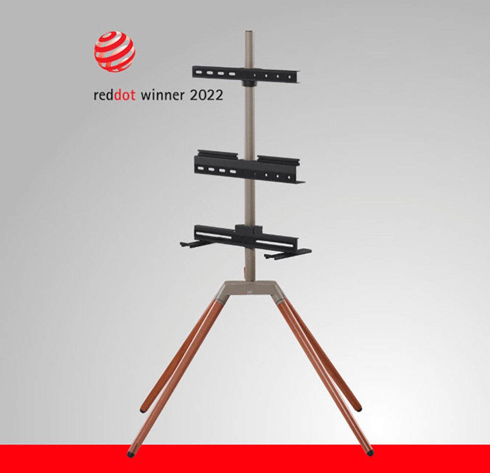 One for All TV-Ständer WM 7475, (bis 70 Zoll, Quadpod TV Stand 70" 360 Grad drehbar, dark)