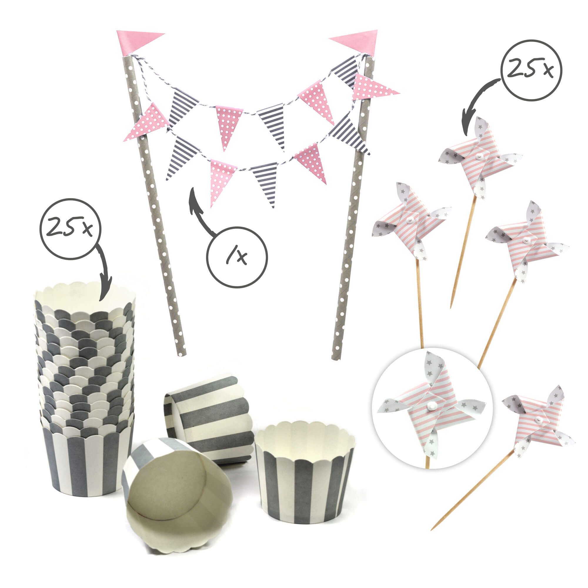 Frau WUNDERVoll Muffinform Muffin Backset ROSA GRAU