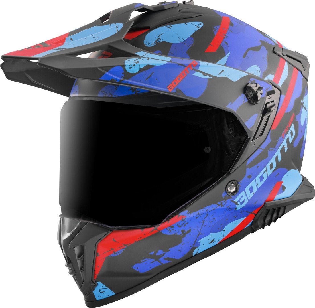 Bogotto Motocrosshelm FG-601 Sniper Fiberglas Enduro Helm, Vorbereitet Für Kommunikationssystem,notfallsystem-polsterung (eq