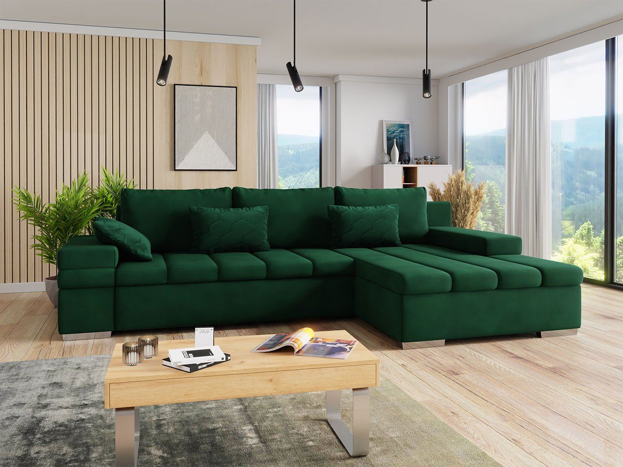 MIRJAN24 Ecksofa Bangkok Premium, mit Bettkasten und Schlaffunktion, Moderne Eckcouch, Couch L-Form