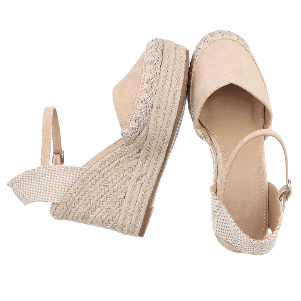 Ital-Design Damen Keilabsatz-Sandalen mit Jute-Detail Plateaupumps günstig online kaufen