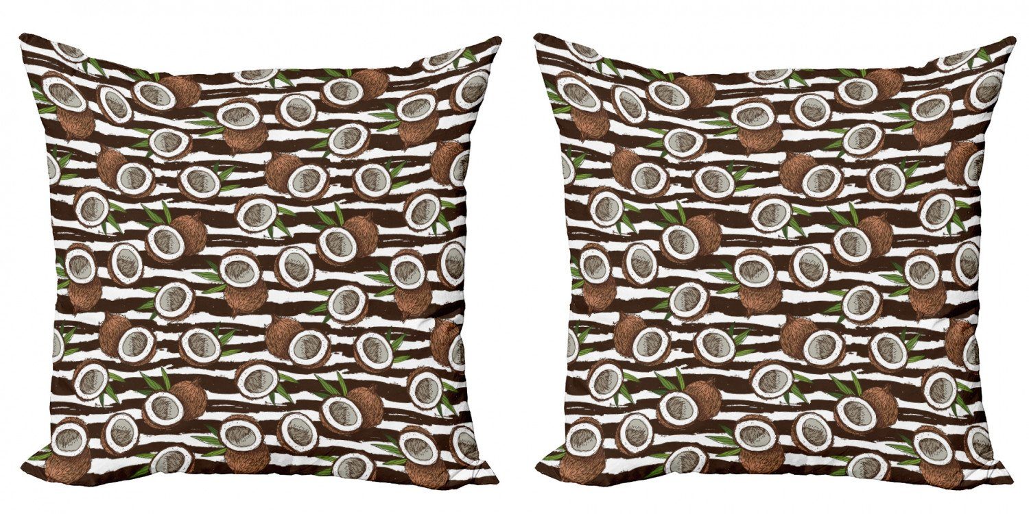 Kissenbezüge Modern Accent Doppelseitiger Digitaldruck, Abakuhaus (2 Stück), Tropisch Exotic Coconut Jungle