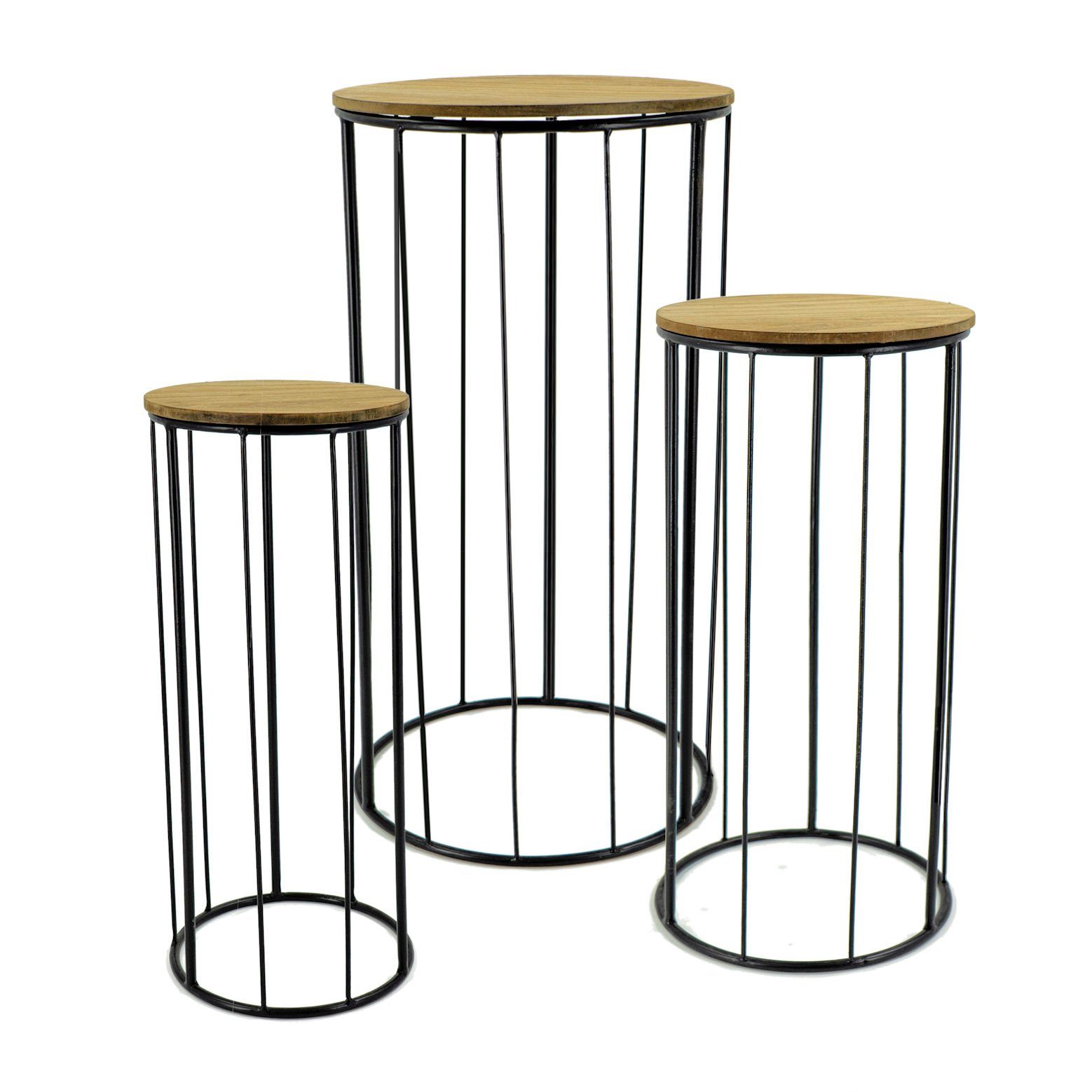 Beistelltisch Metall Beistelltisch schwarz - 3er Set