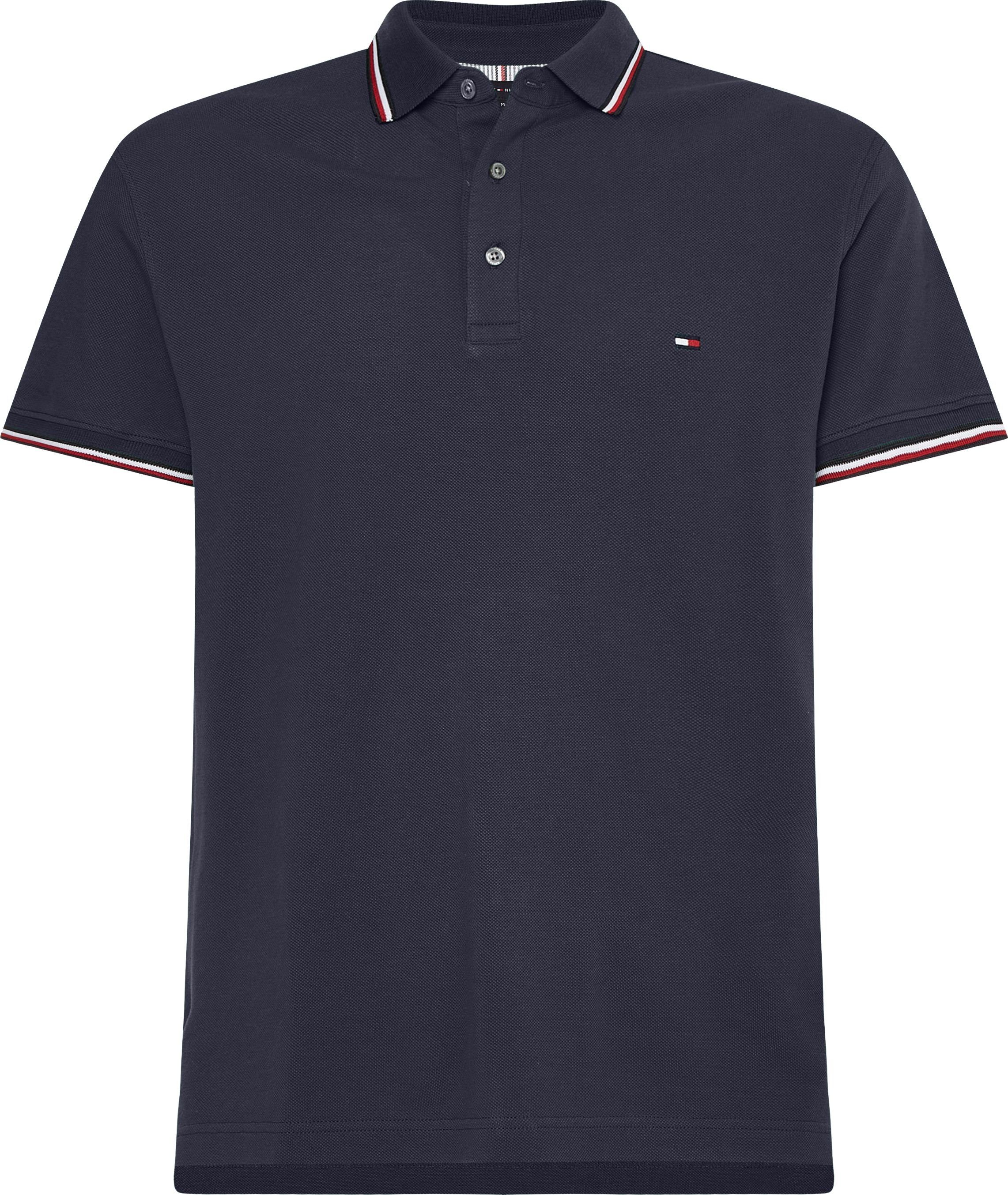 Tommy Hilfiger Poloshirt 1985 RWB TIPPED SLIM POLO mit kontrastfarbenen  Details am Kragen und Ärmel