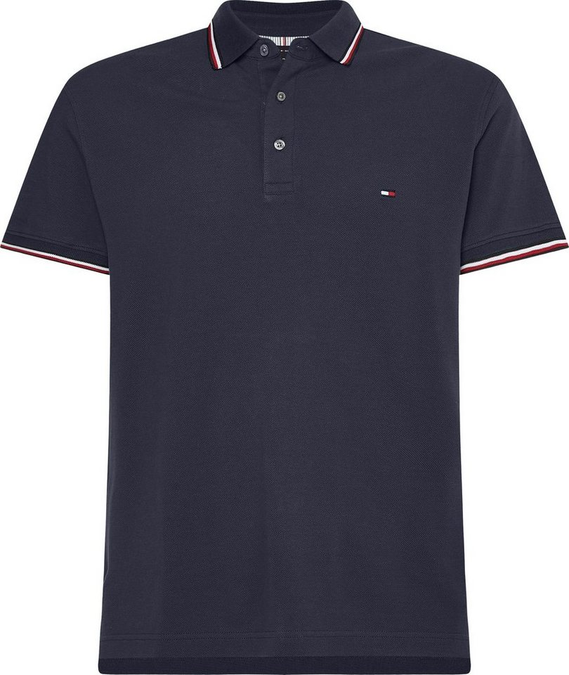 Tommy Hilfiger Poloshirt 1985 RWB TIPPED SLIM POLO mit kontrastfarbenen  Details am Kragen und Ärmel