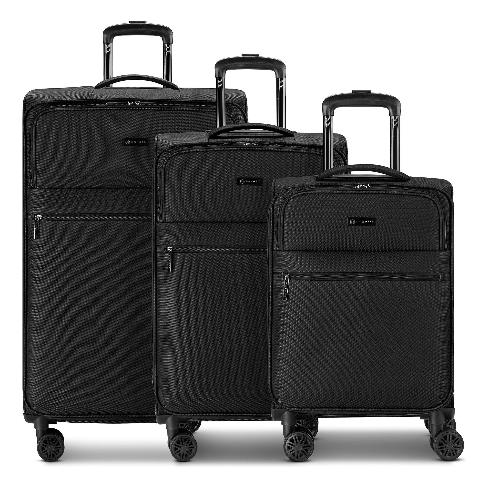 bugatti Trolleyset Valencia Soft, 4 Rollen, (3-teilig, 3 tlg), Polyester