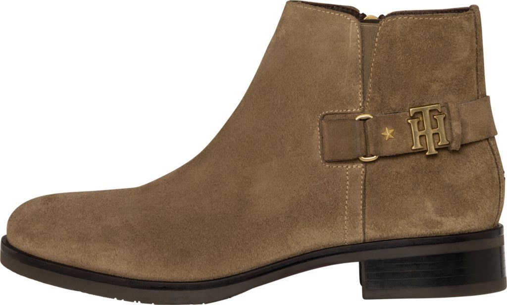 tommy hilfiger beige flat boots