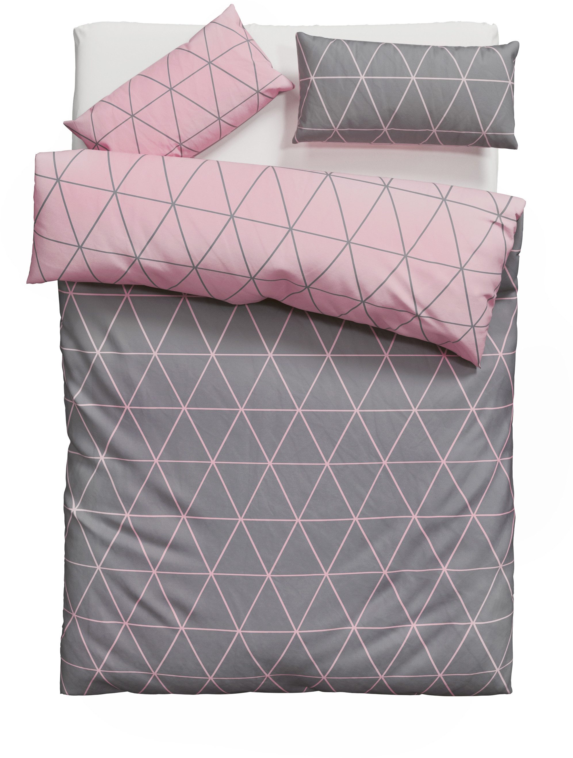 OTTO home Bettwäsche Balsby in Gr. 135x200 oder 155x220 cm, 100% Baumwolle, Renforcé, 2 teilig, Bettwäsche-Set mit Muster, Wendebettwäsche – Bild 2 von 5