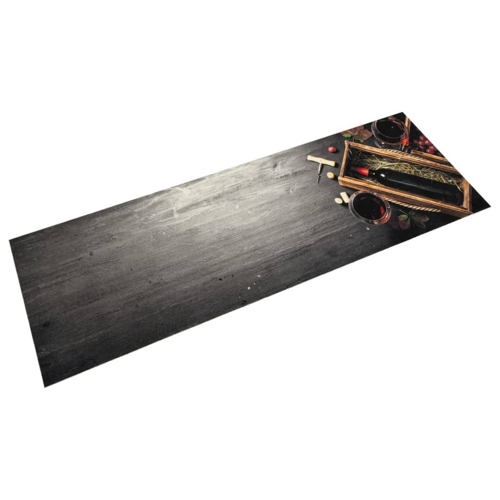 vidaXL Teppich Läufer Brücke Küchenteppich Waschbar Weinflasche 45x150 cm Samt, Höhe: 0 mm