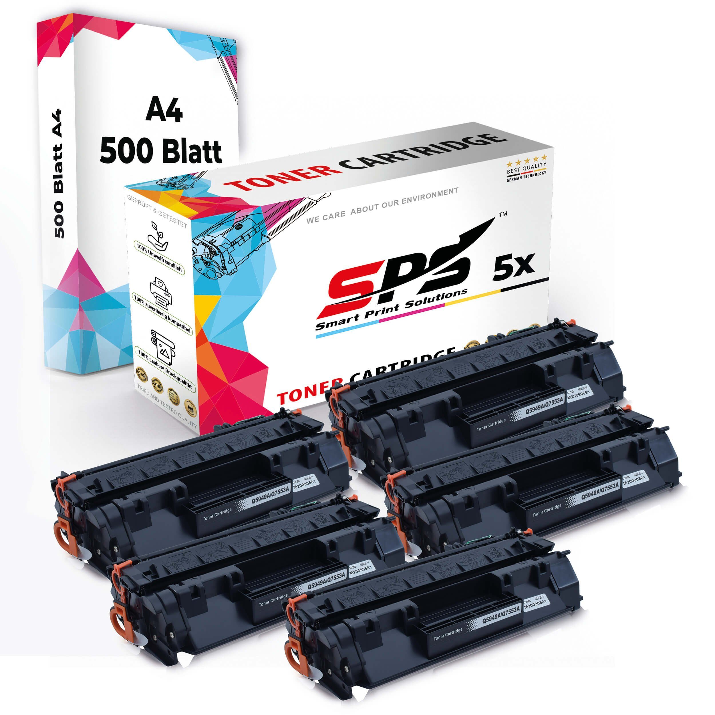 5x Toner,1x A4 A4 Druckerpapier) Pack, Multipack + Druckerpapier Tonerkartusche Kompatibel, SPS 5x (6er Set