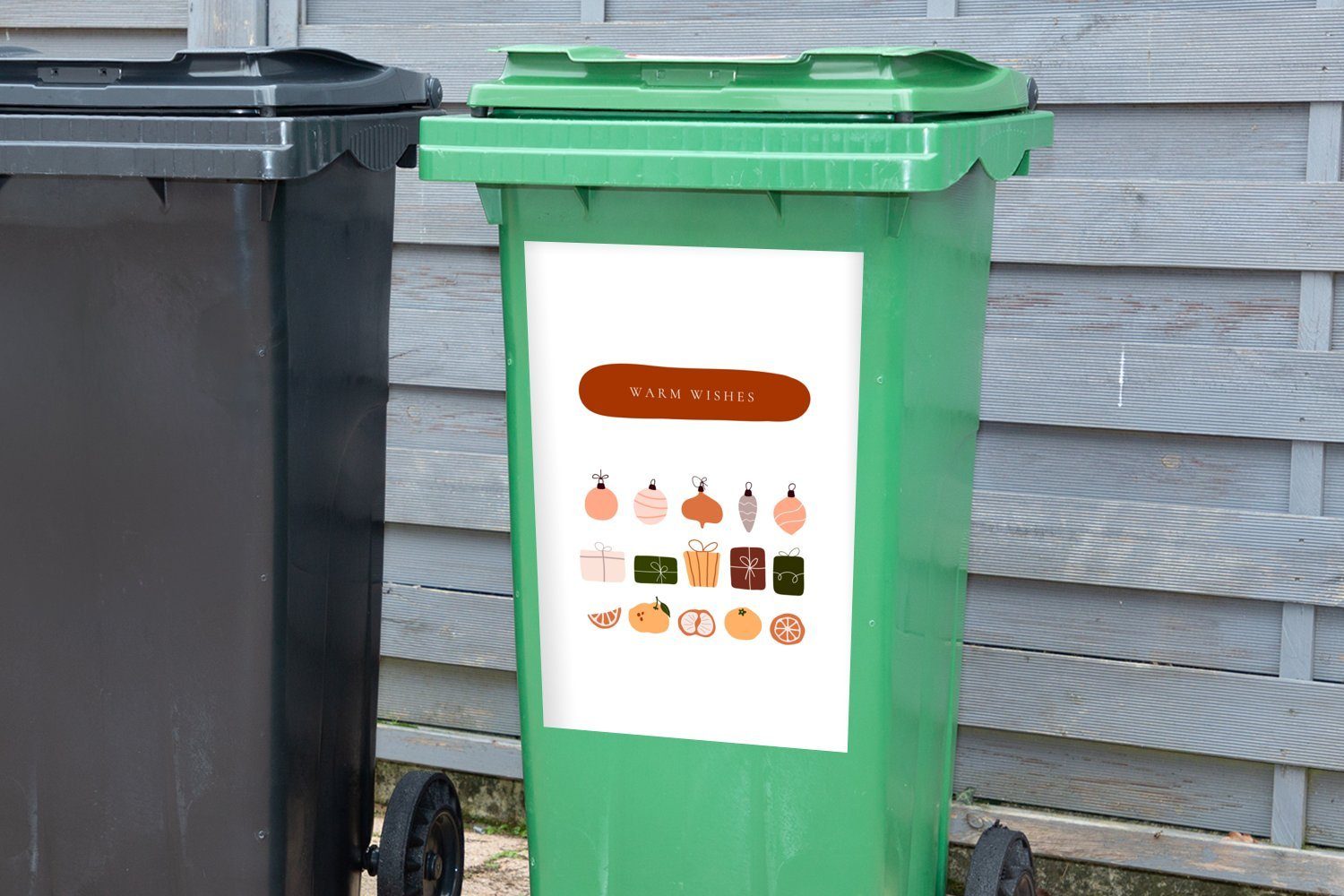 Sticker, Mülleimer-aufkleber, Abfalbehälter Container, Christbaumkugeln Wandsticker Mülltonne, - Zitat Obst (1 - MuchoWow St),