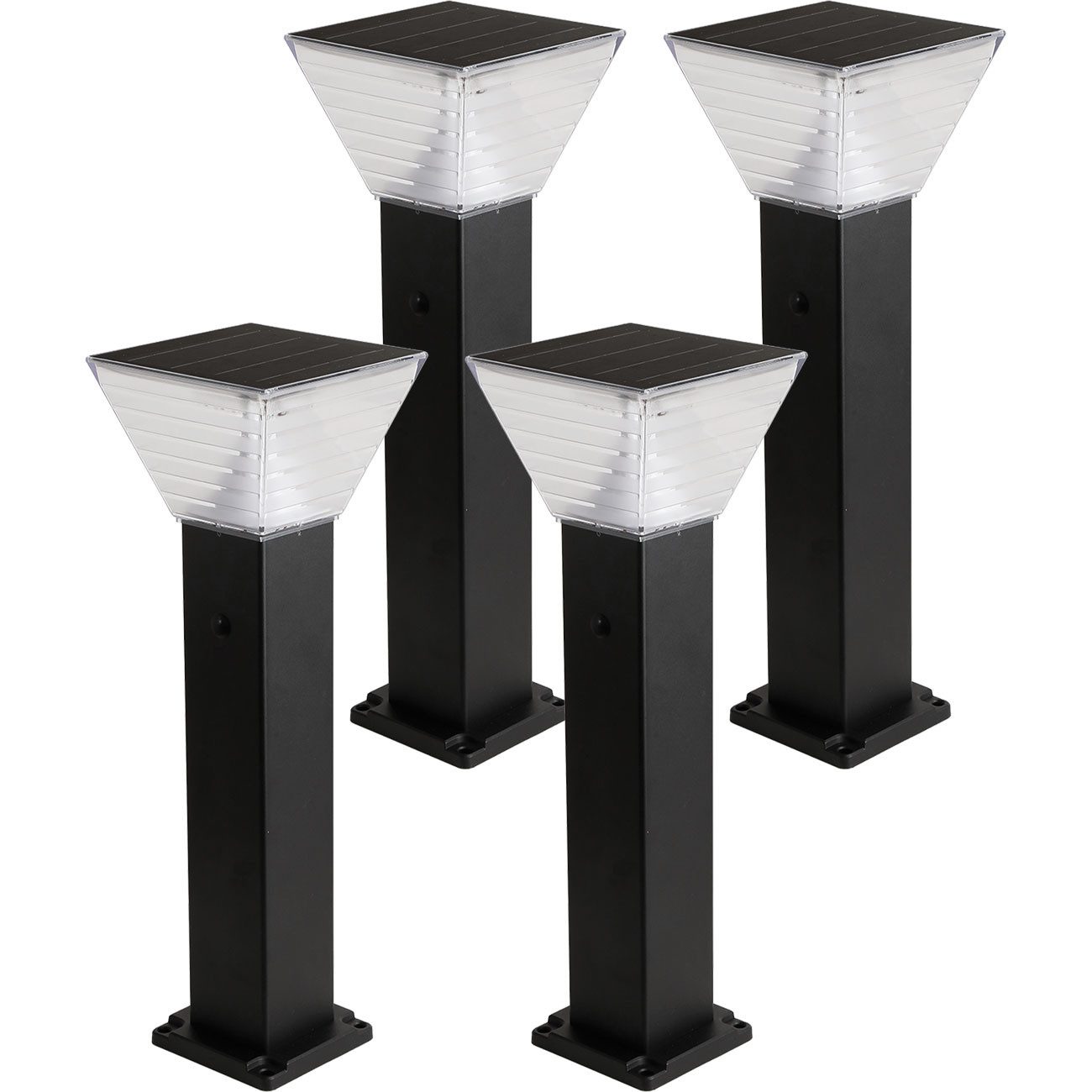 shop'n smile ideoon LED Gartenstrahler Solar Säulen Wegeleuchte 60cm Alu IP65 360° Abstrahlung Gartenlampe, SMD-LEDs, Kalt-/Warmweiß, 2 Lichtfarben (kalt/warm), 2 Modi, 6–8 h Ladezeit, bis 12 h Licht
