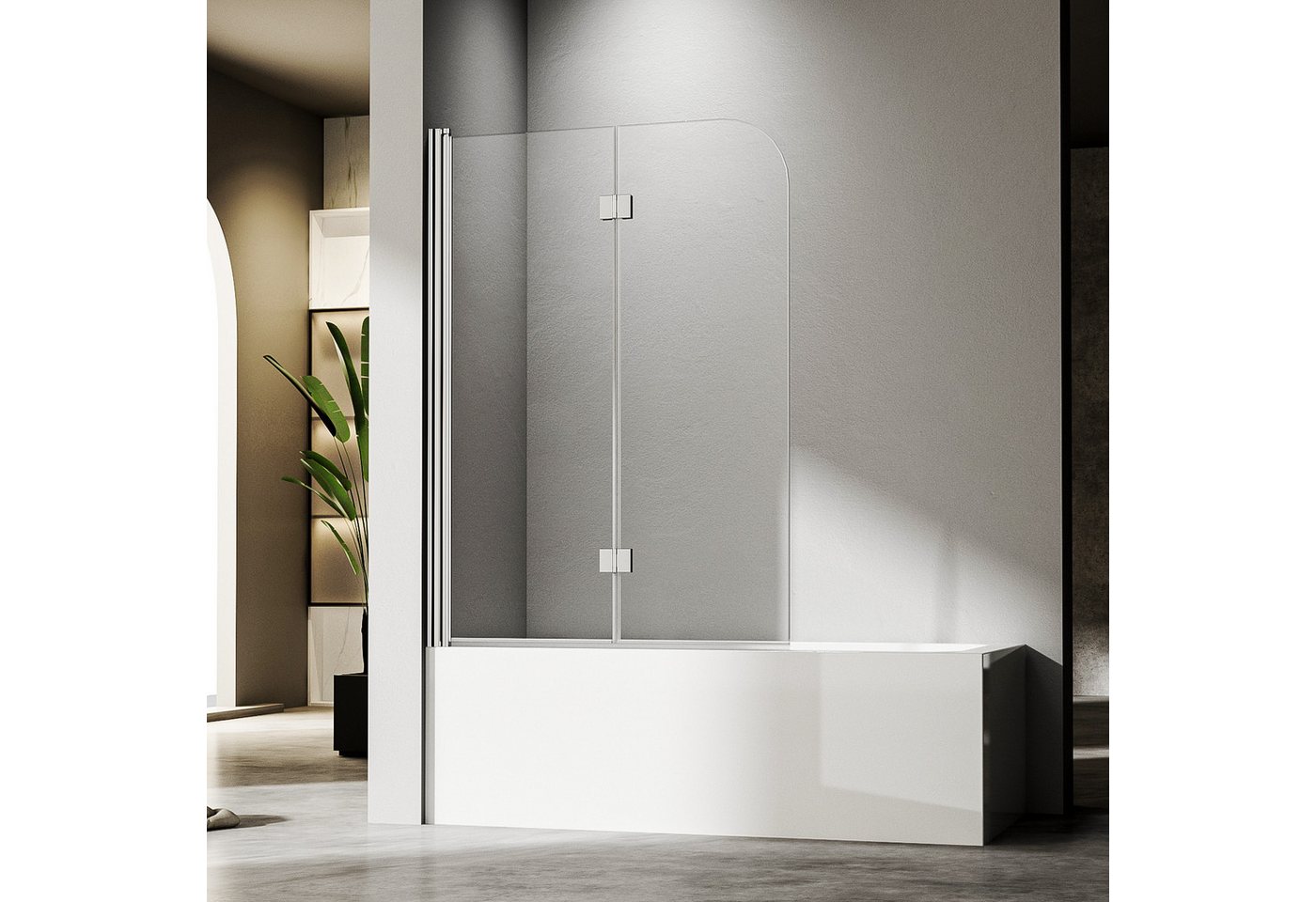 Thumbnail - Hopibath Badewannenaufsatz 2 teilig faltbar Duschtrennwand Badewanne 110(110-111)x140cm, beidseitig Nano 6mm Sicherheits...