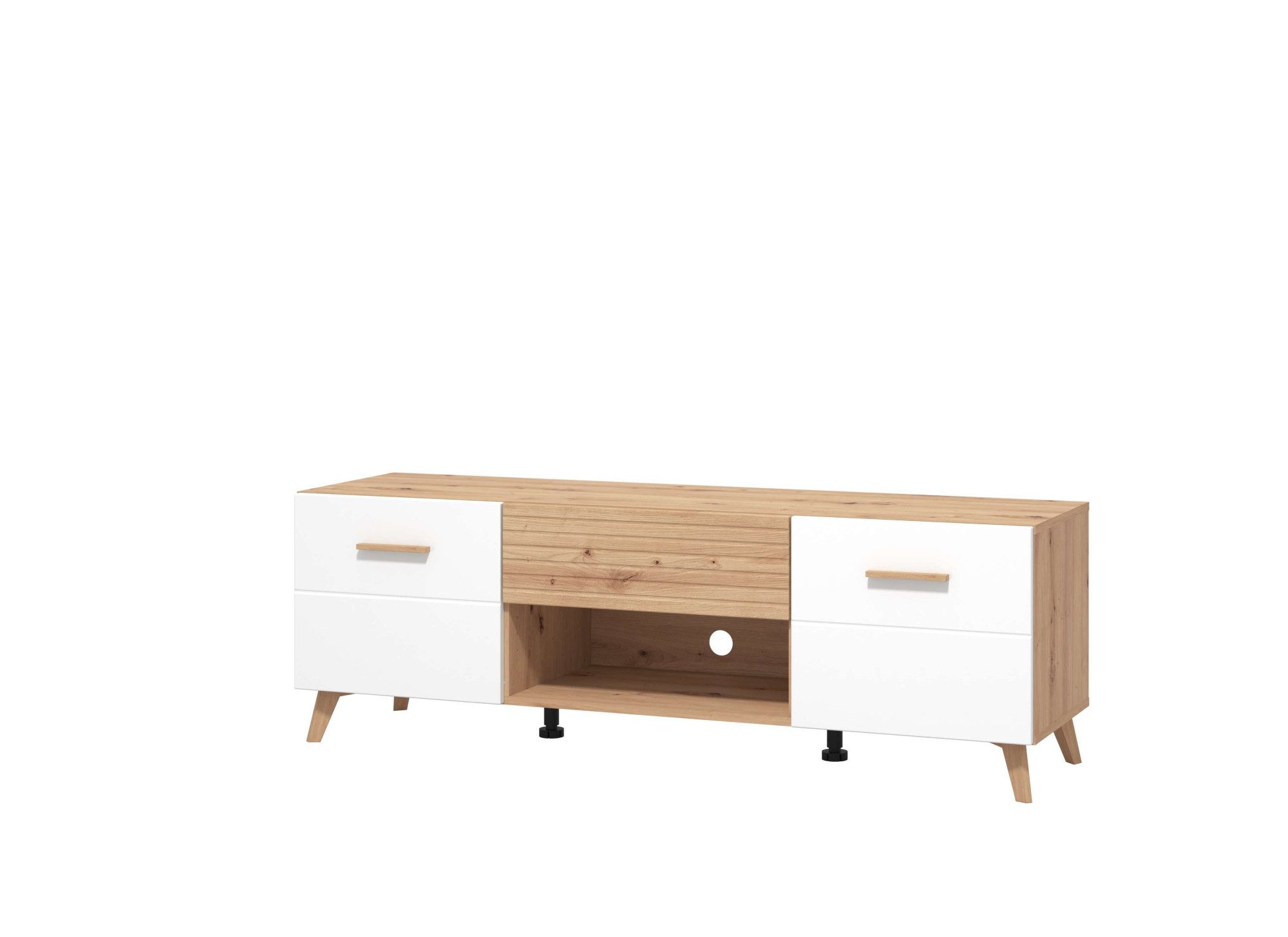 INOSIGN Lowboard Bretagna TV-Lowboard, TV-Schrank, TV-Ständer, Breite 150 cm, Kommode mit Schublade, Holzgriffen, TV-Möbel, in Artisan Eiche