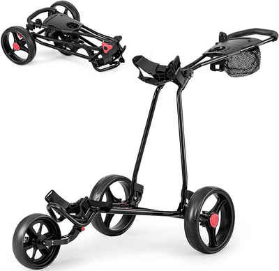 KOMFOTTEU Golftrolley Golfwagen, mit verstellbarem Handgriff, klappbar