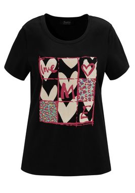 Aniston SELECTED T-Shirt mit Herzdruck, Animal-Print und Glitzerdetails - NEUE KOLLEKTION