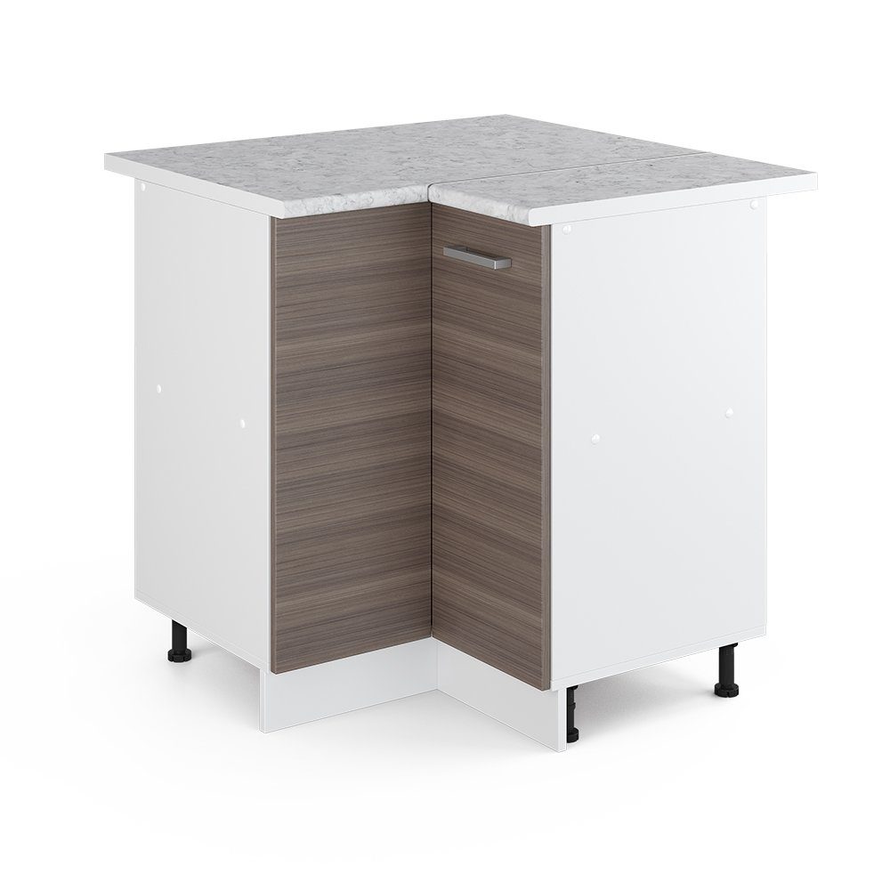 Vicco Eckunterschrank R-Line, Grau/Weiß, 75.6 cm, günstig online kaufen