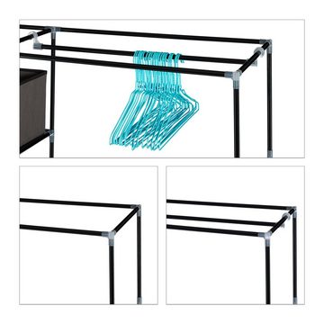 relaxdays Stoffschrank Stoffschrank mit 2 Türen Anthrazit