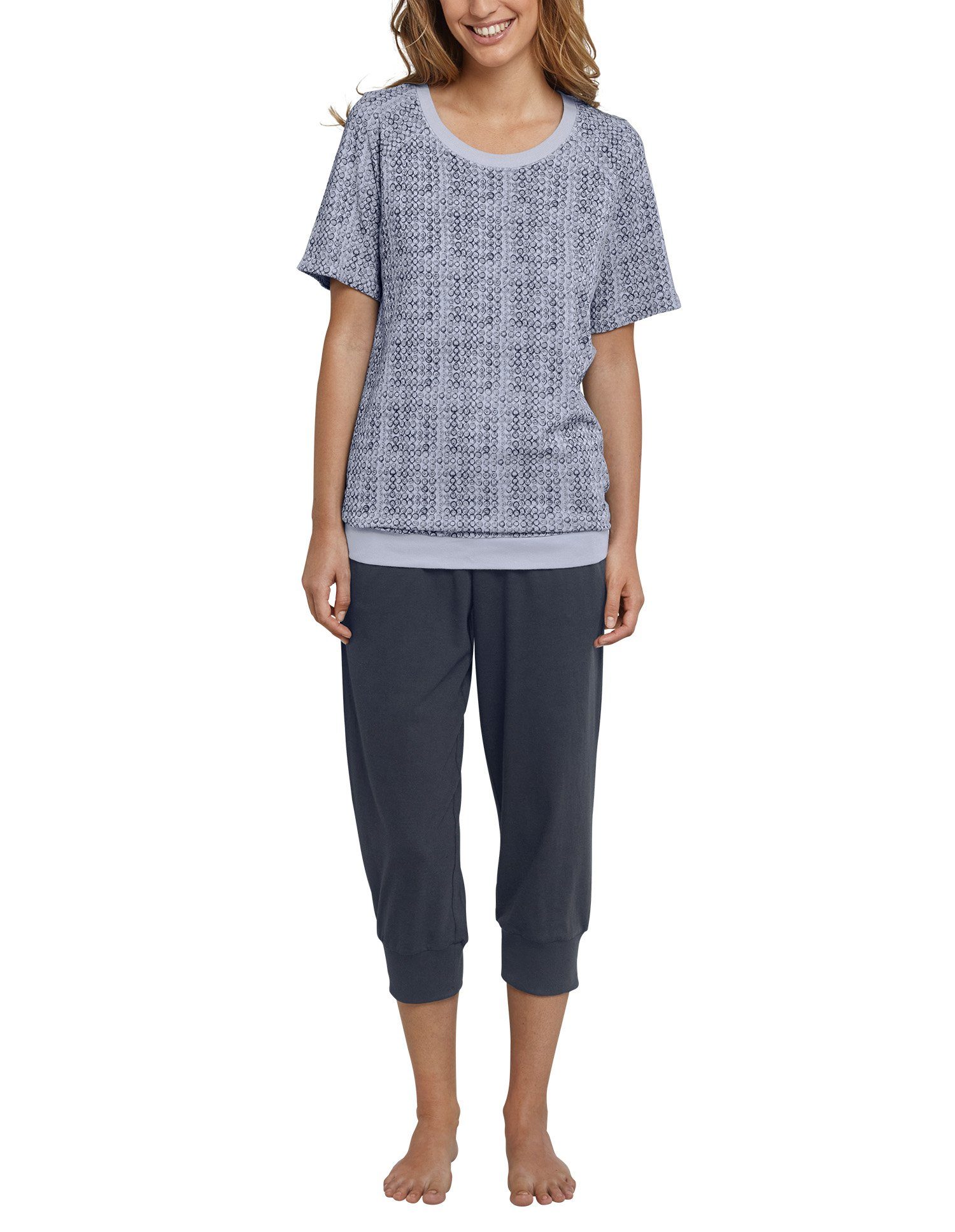 Schiesser Pyjama »Go Indigo« (Set, Set) Damen Schlafanzug, 3/4 Hose, 1/2  Arm, Raglan-Schnittform online kaufen | OTTO