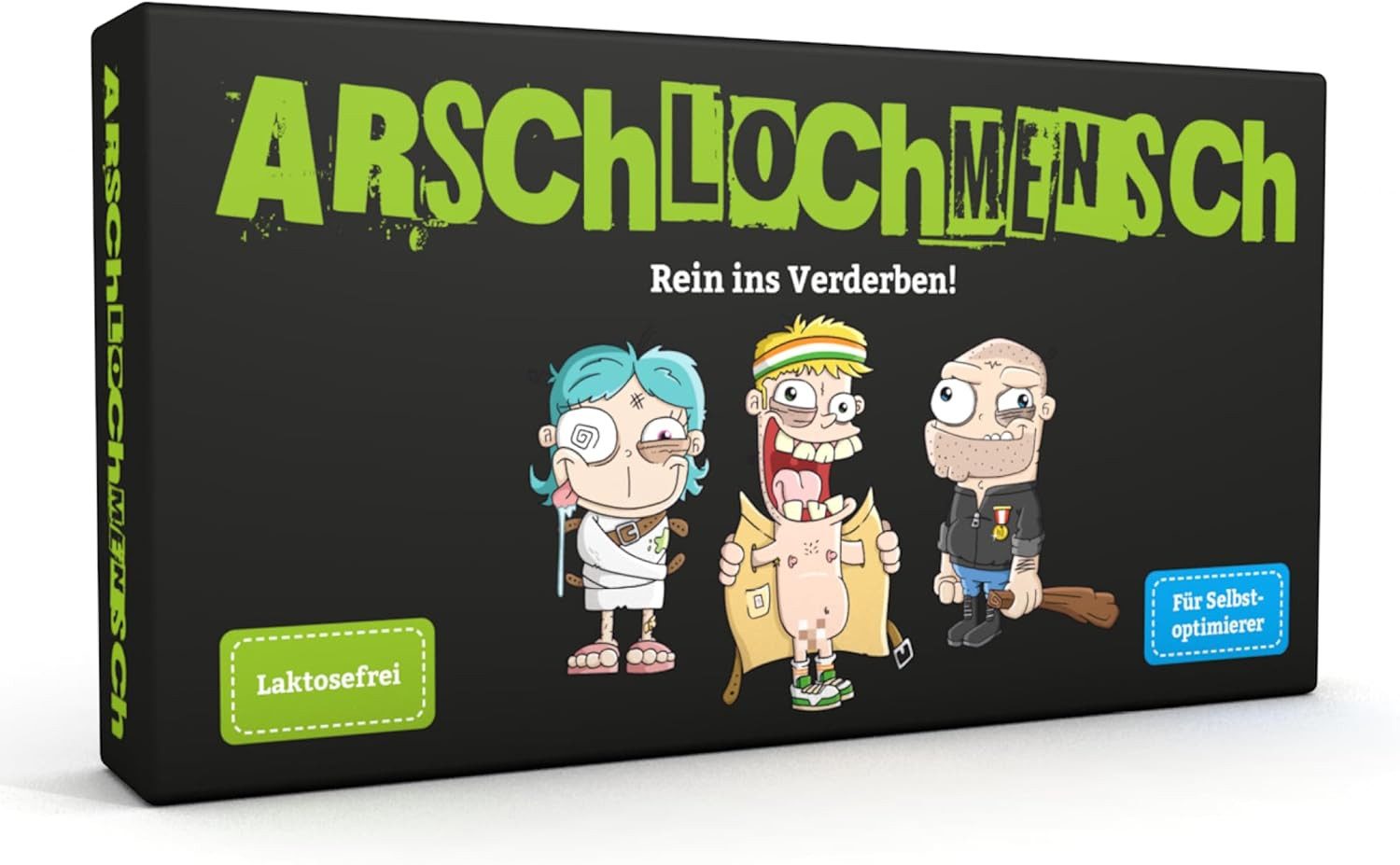 Kampfhummel Spiele Spiel Arschlochmensch - Rein ins Verderben!, fieses Taktikspiel, 3–6 Spieler, 60–90 Minuten voller Schadenfreude