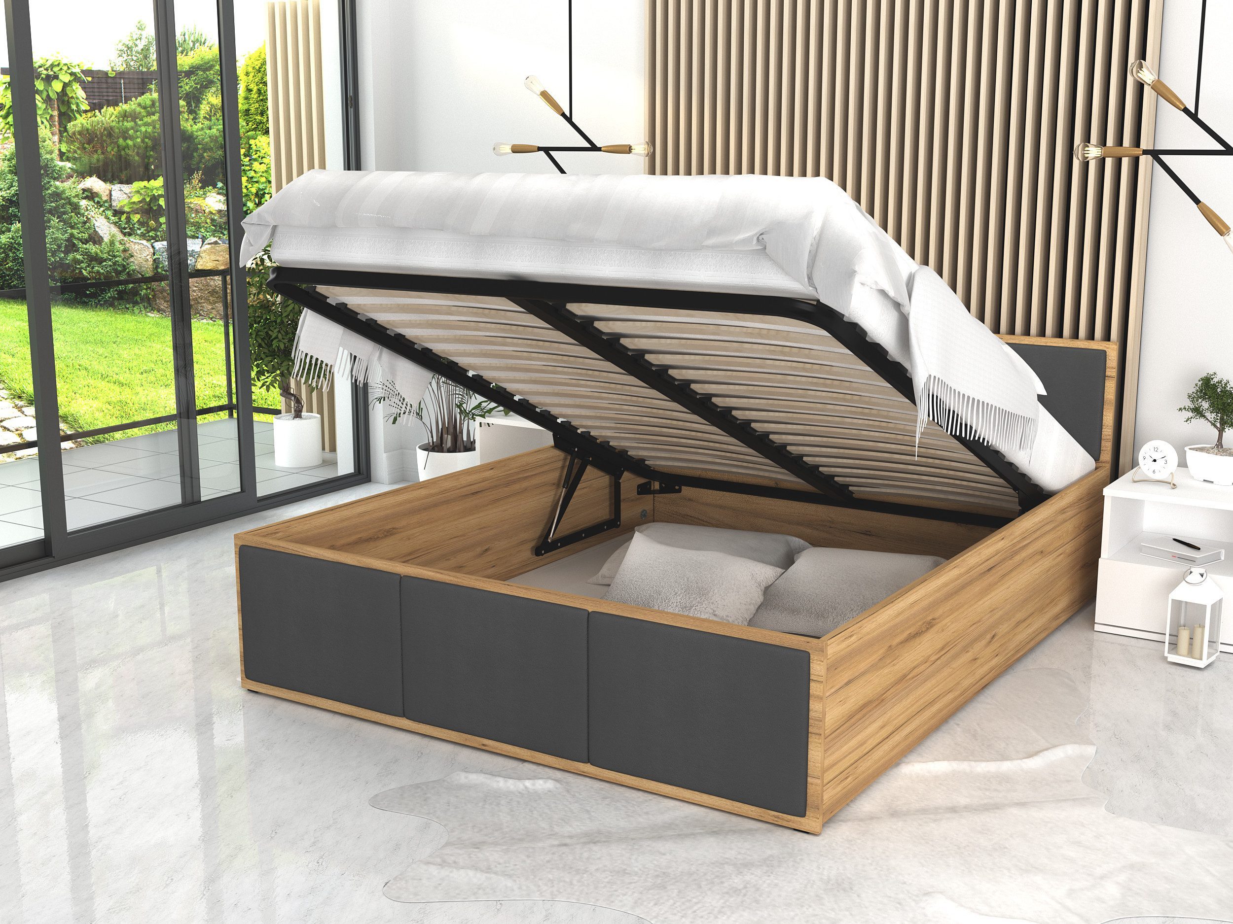 thematys Stauraumbett mit Bettkasten und Lattenrost 120x200, 140x200, 160x2 günstig online kaufen